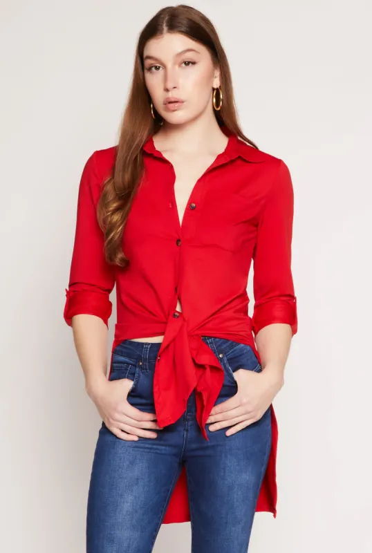 Tie Button Front Shirt sold by Rainbow