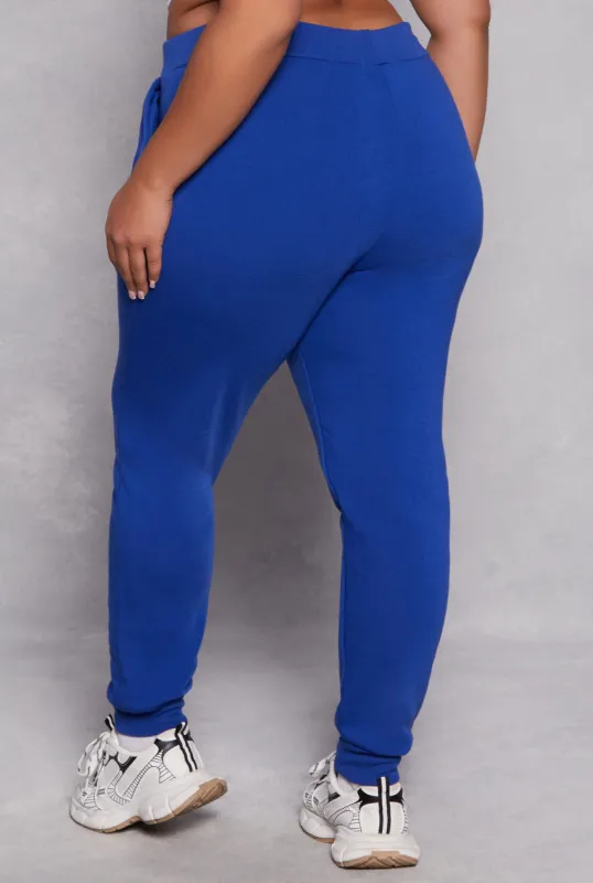 Plus Size Fleece High Waist Joggers sold by Rainbow