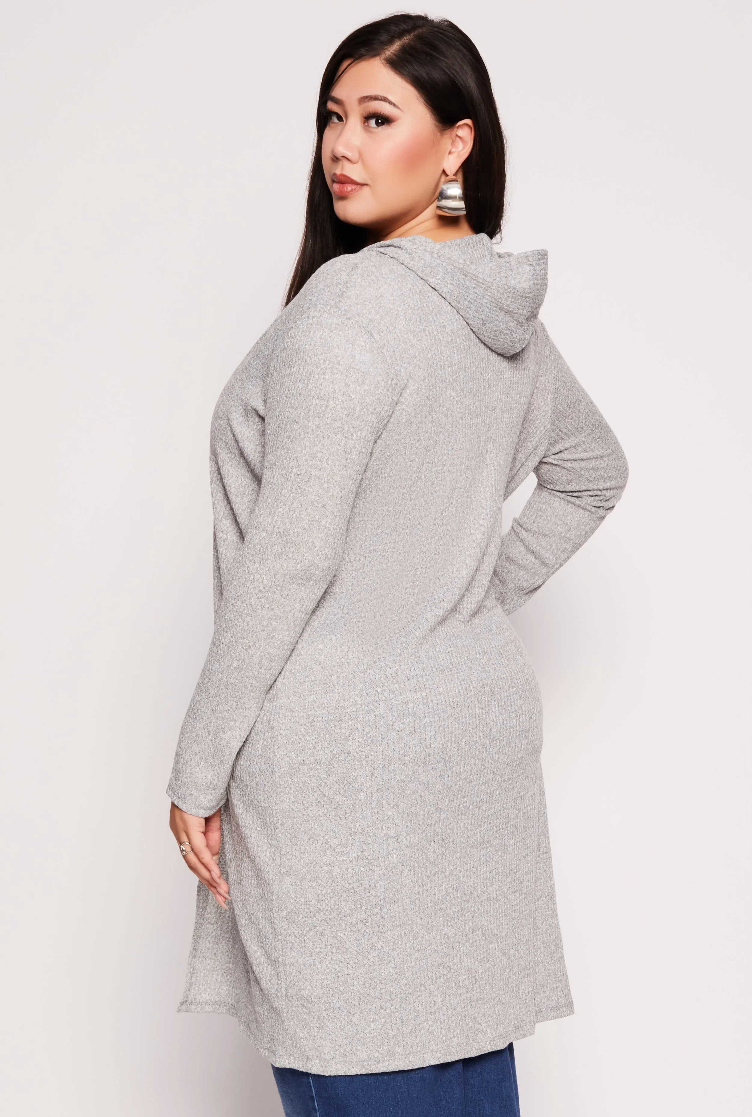 Plus Size Waffle Knit Hooded Duster sold by Rainbow product image thumbnail 3