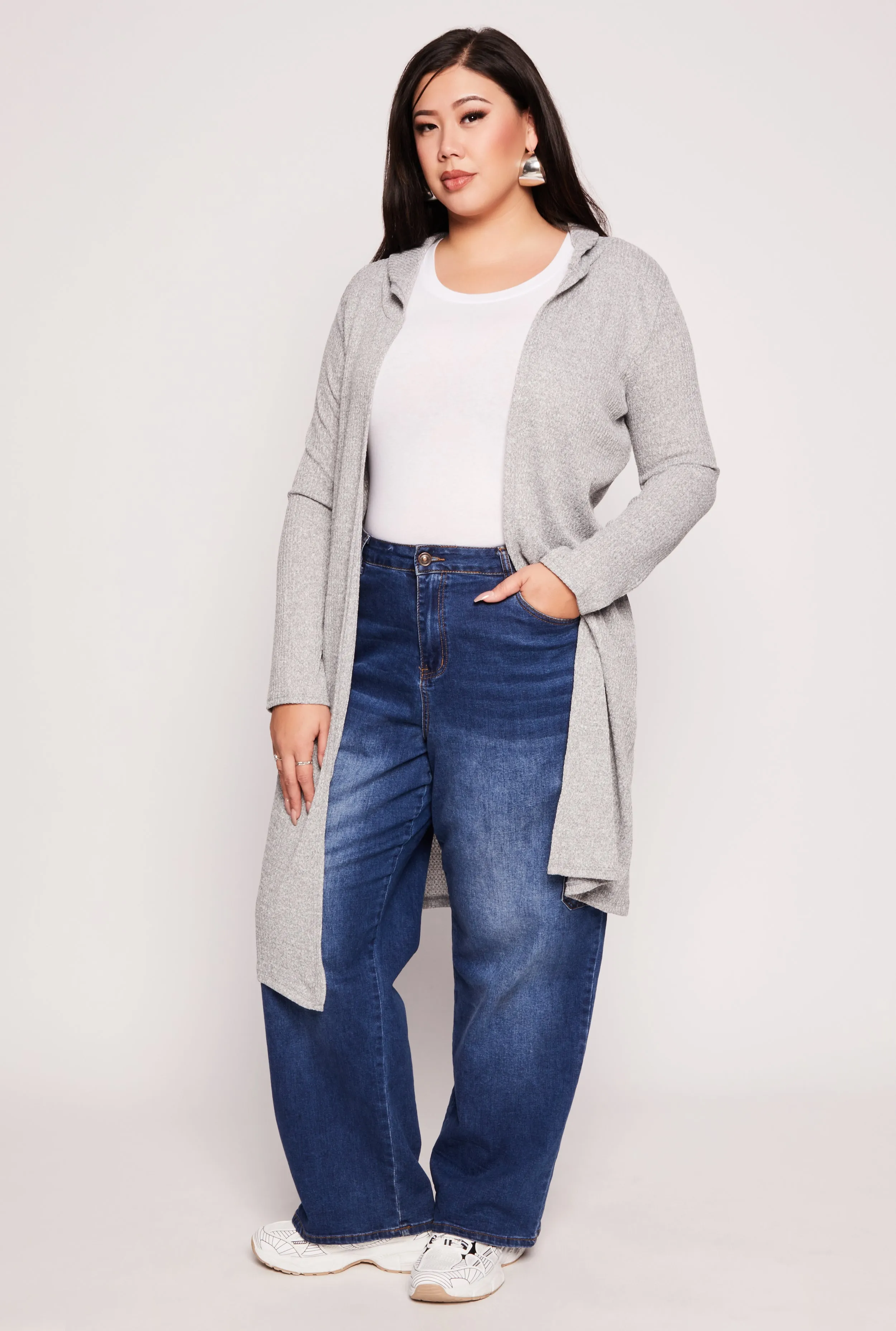 Plus Size Waffle Knit Hooded Duster sold by Rainbow product image thumbnail 2