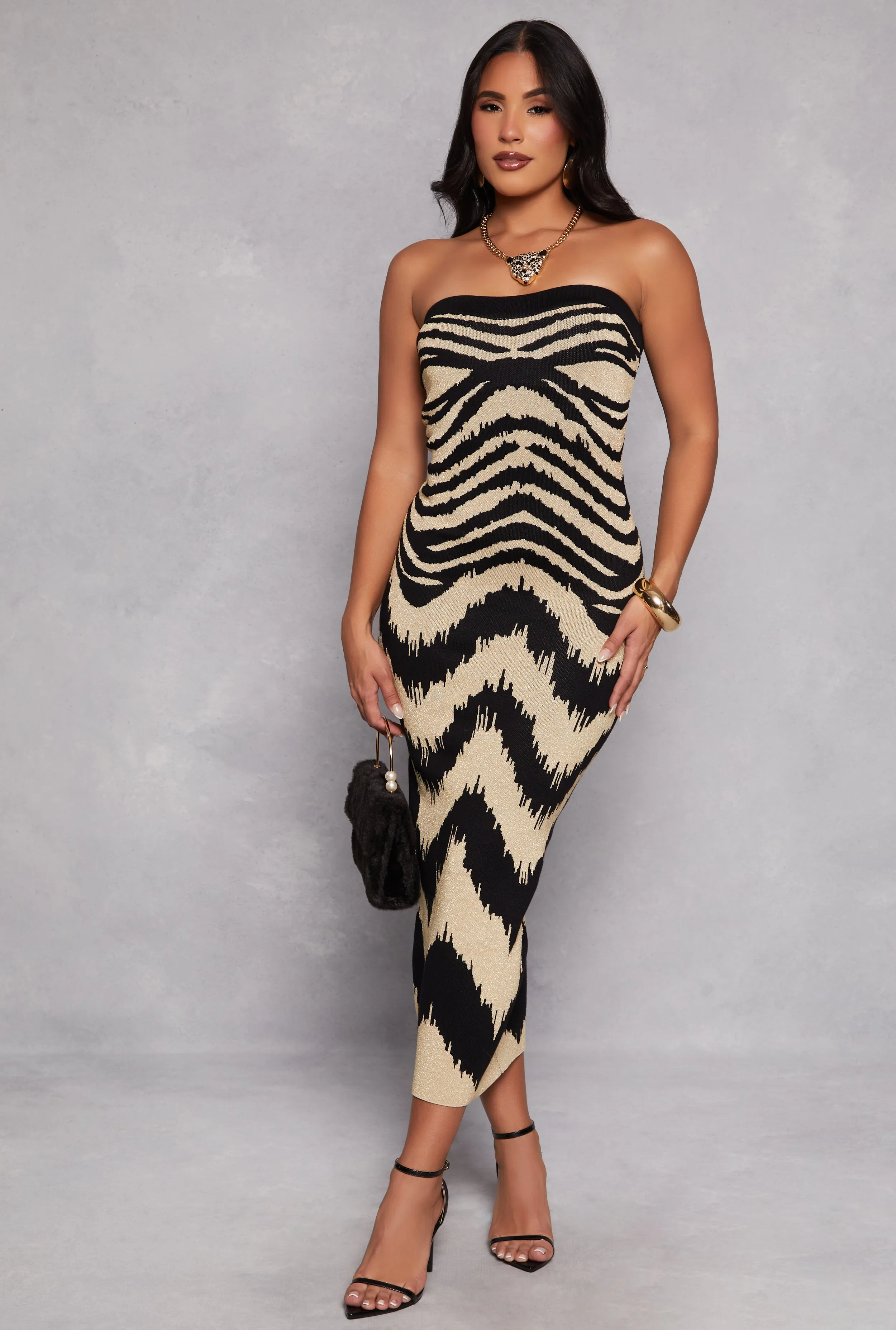 Almost Famous Lurex Abstract Print Maxi Dress sold by Rainbow product image thumbnail 2