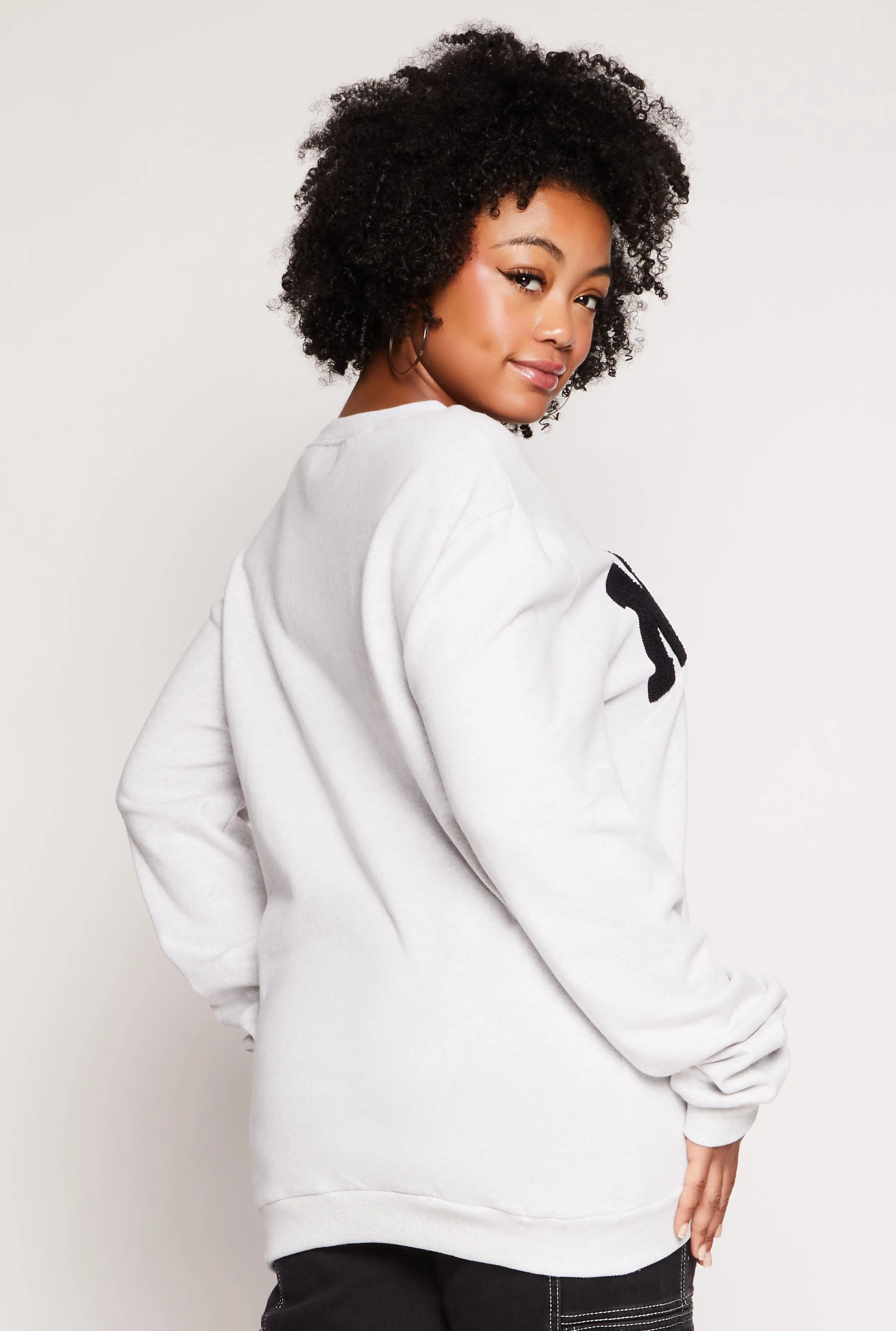 Plus Size Nope Chenille Graphic Sweatshirt sold by Rainbow product image thumbnail 3