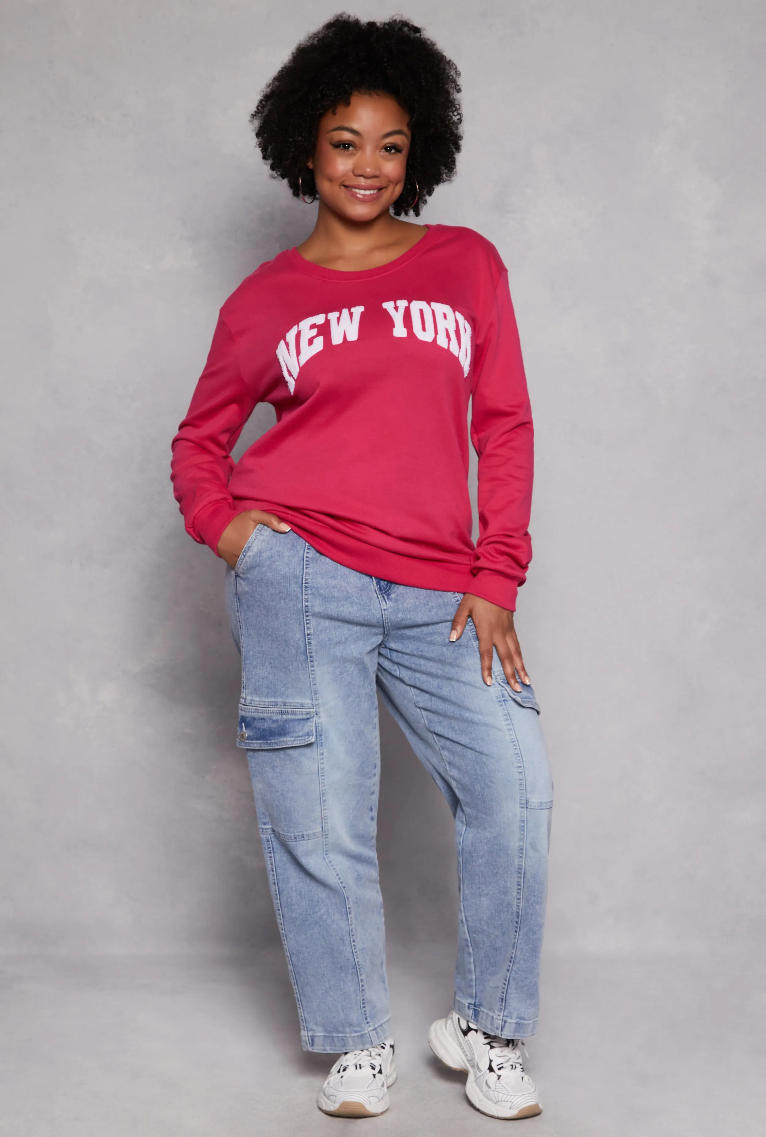 Plus Size New York Chenille Graphic Sweatshirt sold by Rainbow product image thumbnail 2