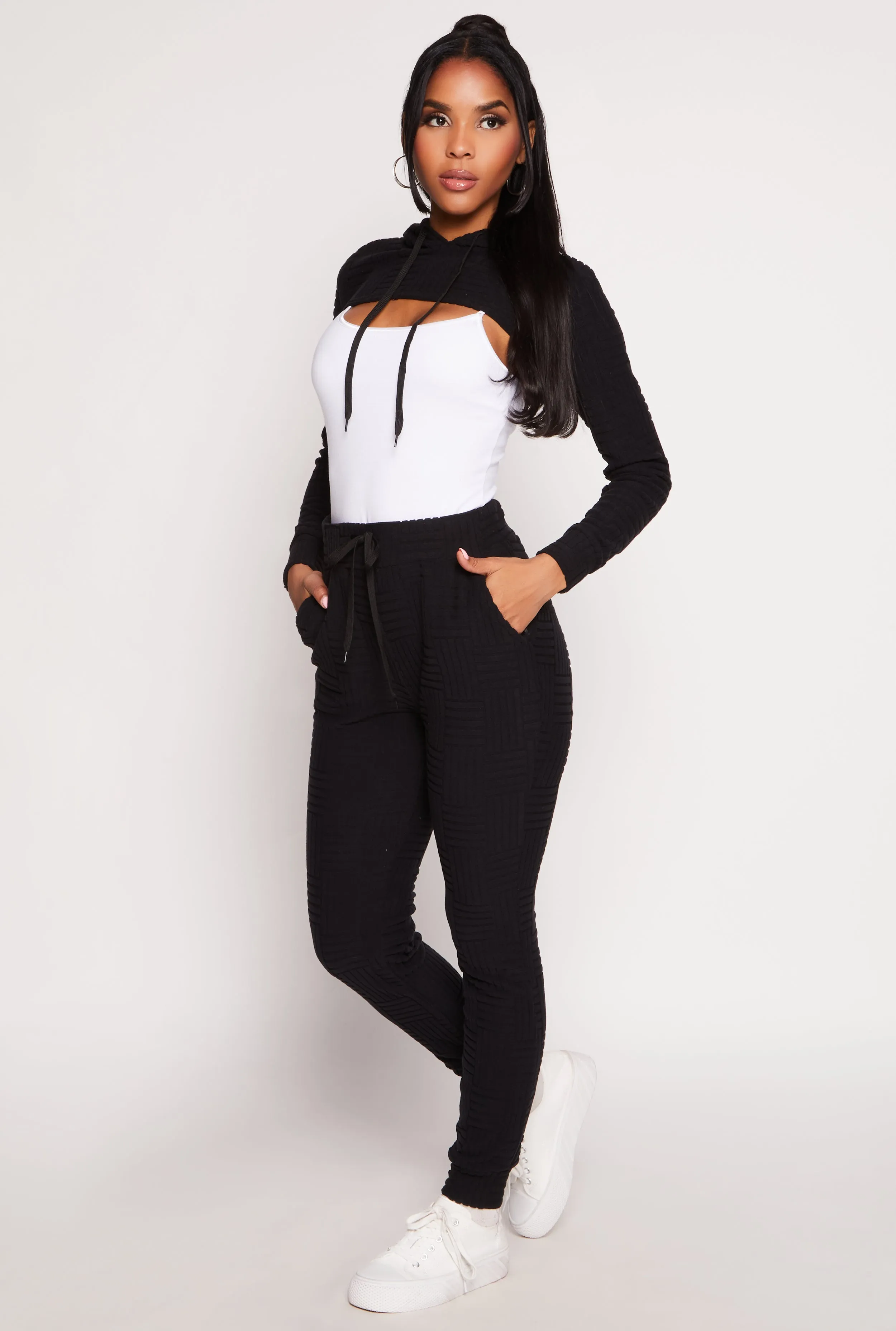 Geometric Embossed Joggers sold by Rainbow