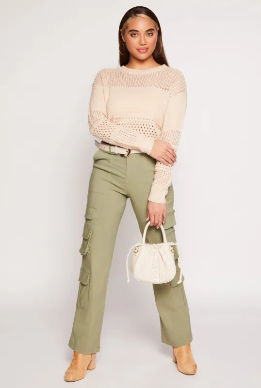 Haute Monde Straight Leg Cargo Pants sold by Rainbow
