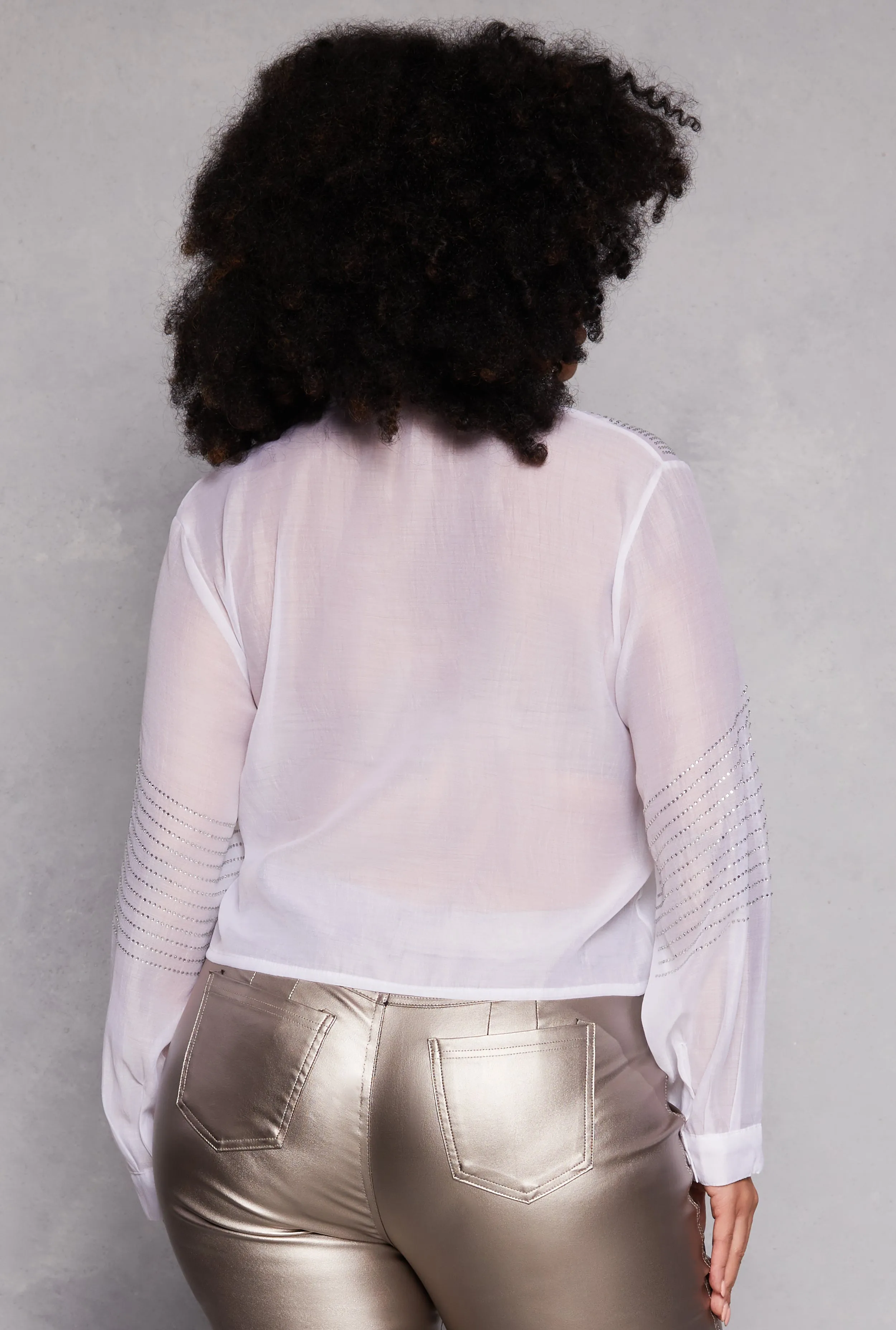 Plus Size Rhinestone Organza Top sold by Rainbow product image thumbnail 3