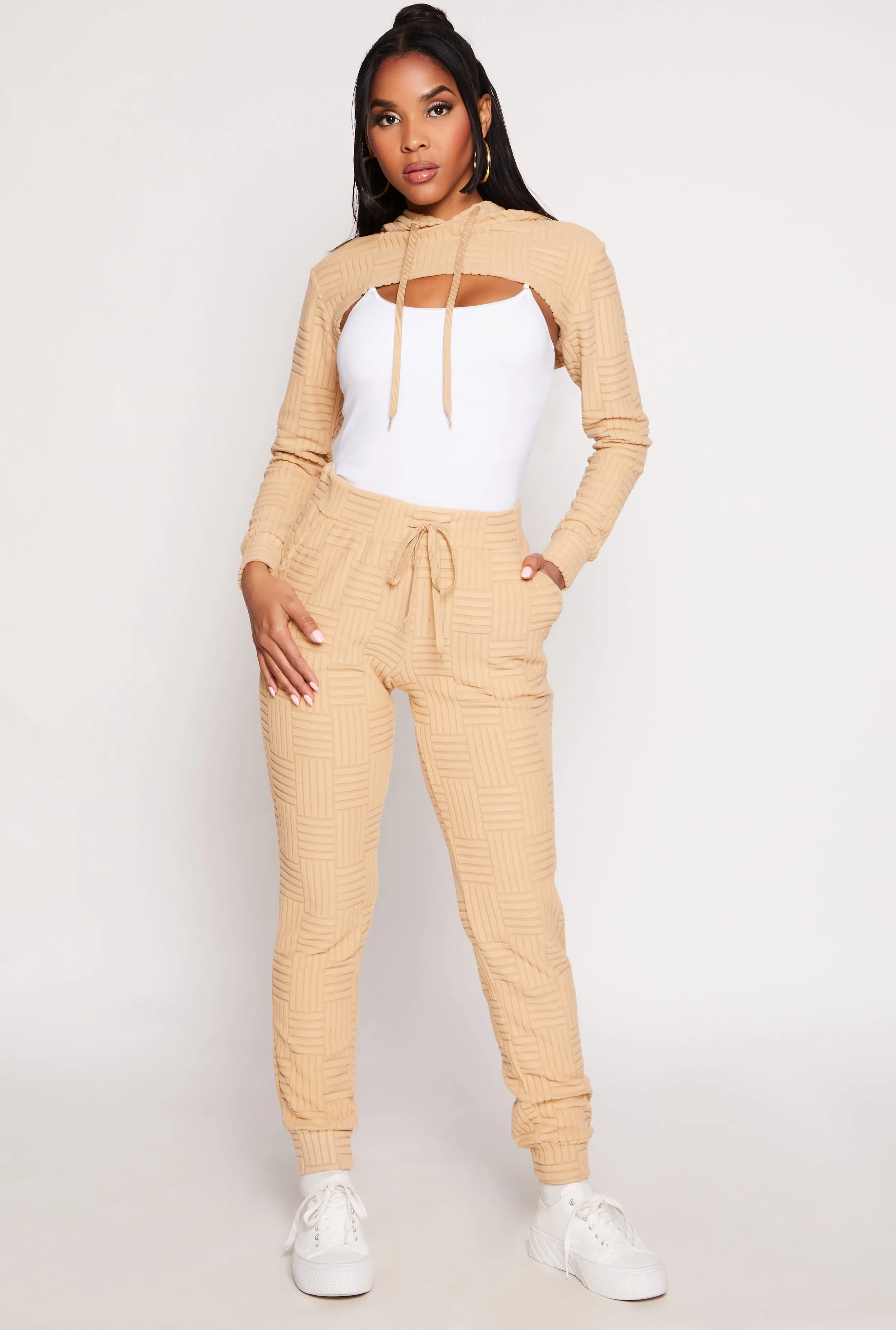 Geometric Patterned Shrug Sweatshirt sold by Rainbow product image thumbnail 2