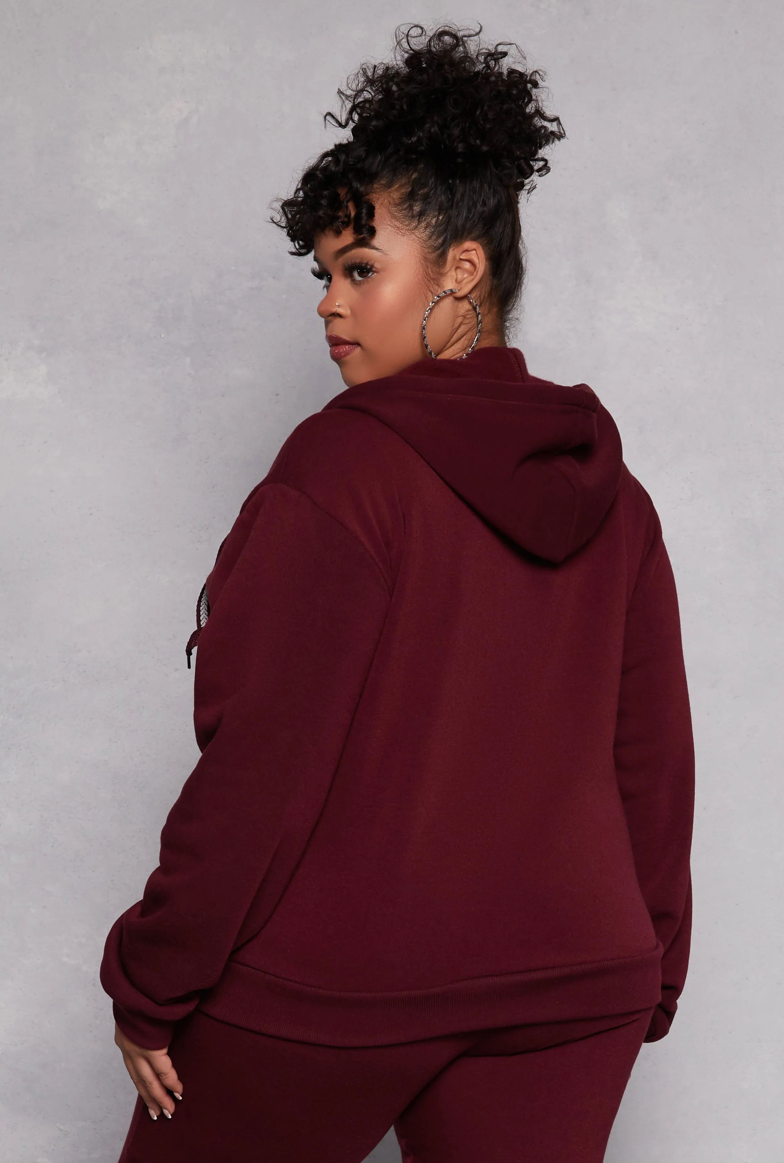 Plus Size Zip Front Hooded Sweatshirt sold by Rainbow