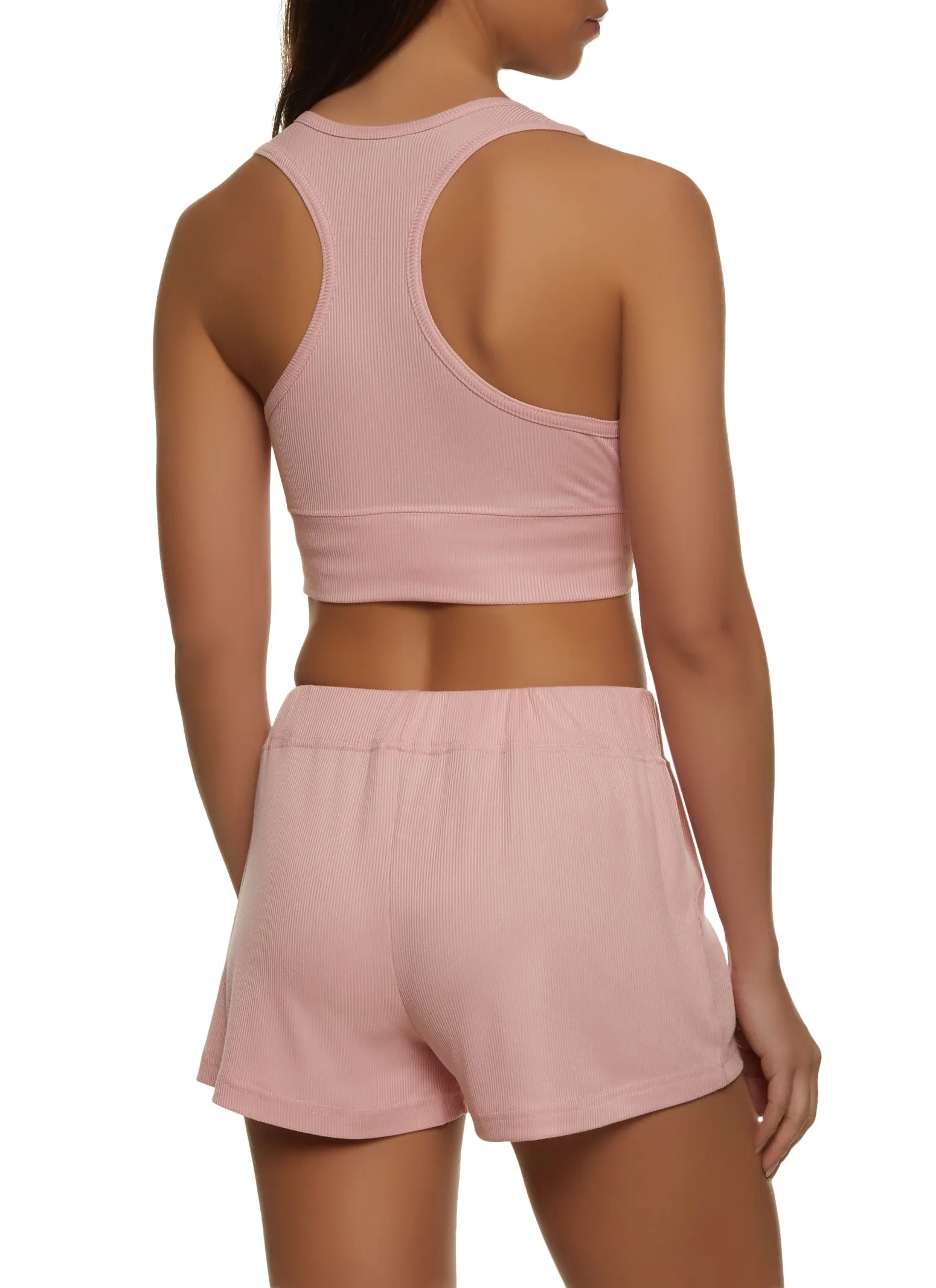 Ribbed Knit Pajama Bralette and Shorts Set sold by Rainbow product image thumbnail 2