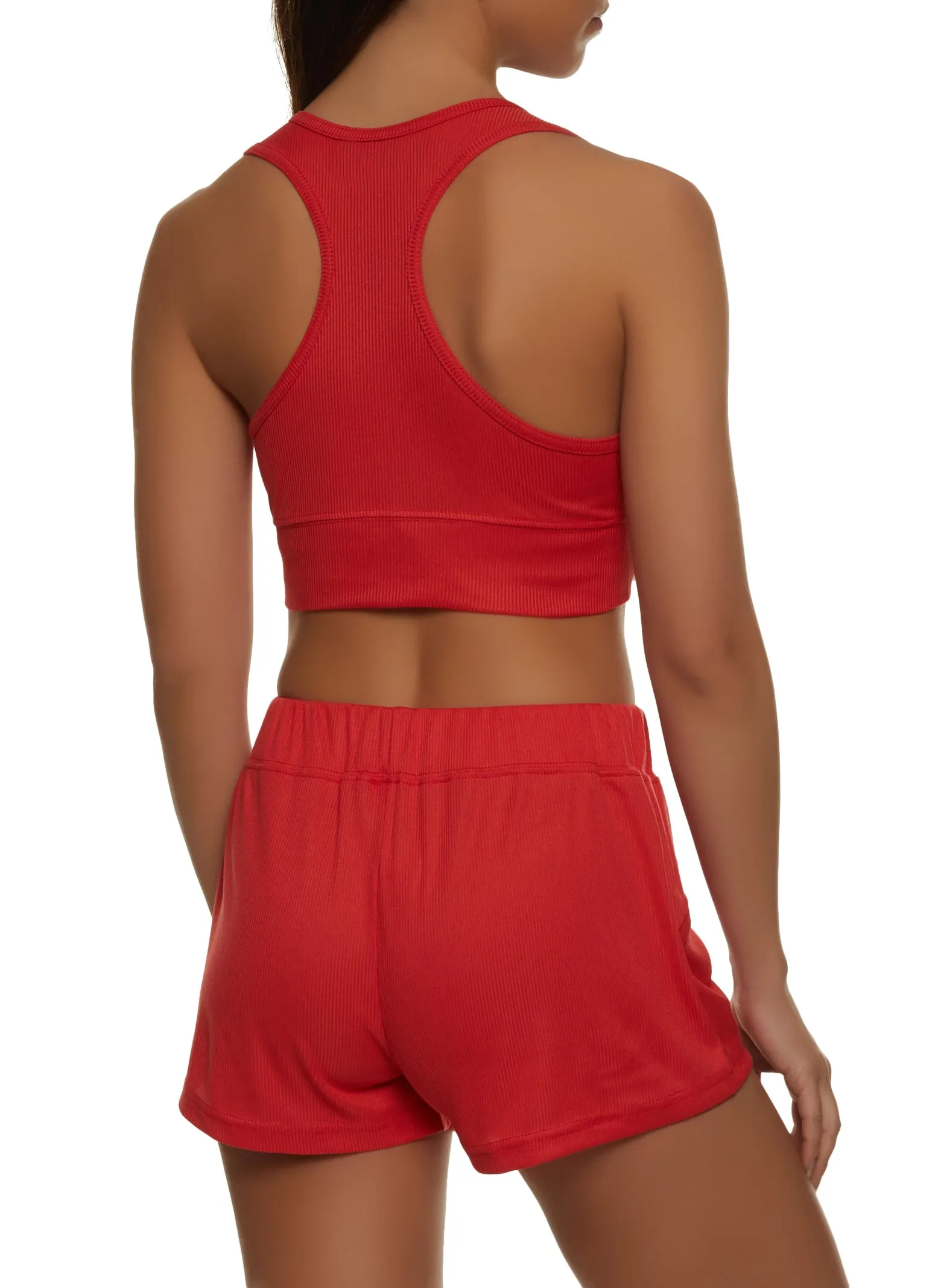 Ribbed Knit Pajama Bralette and Shorts Set sold by Rainbow product image thumbnail 2