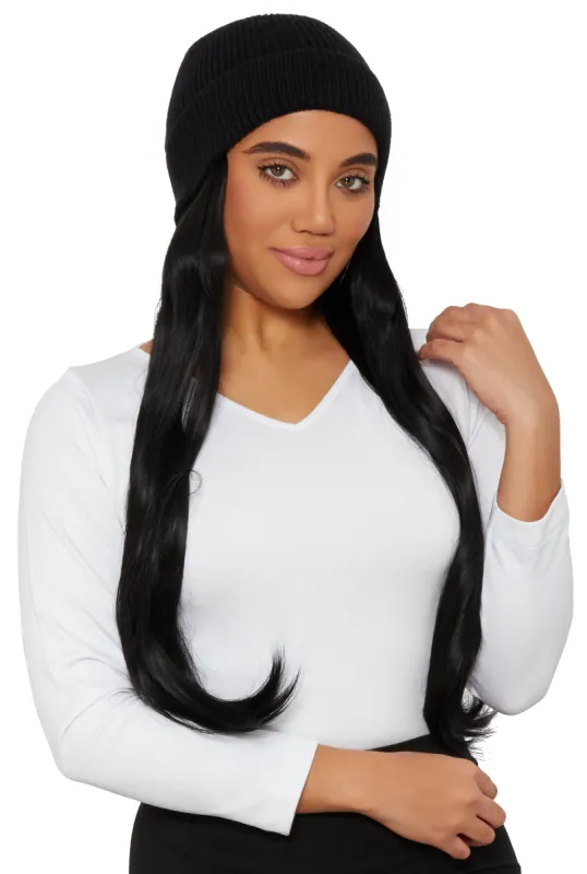 Synthetic Long Hair Wig Beanie sold by Rainbow