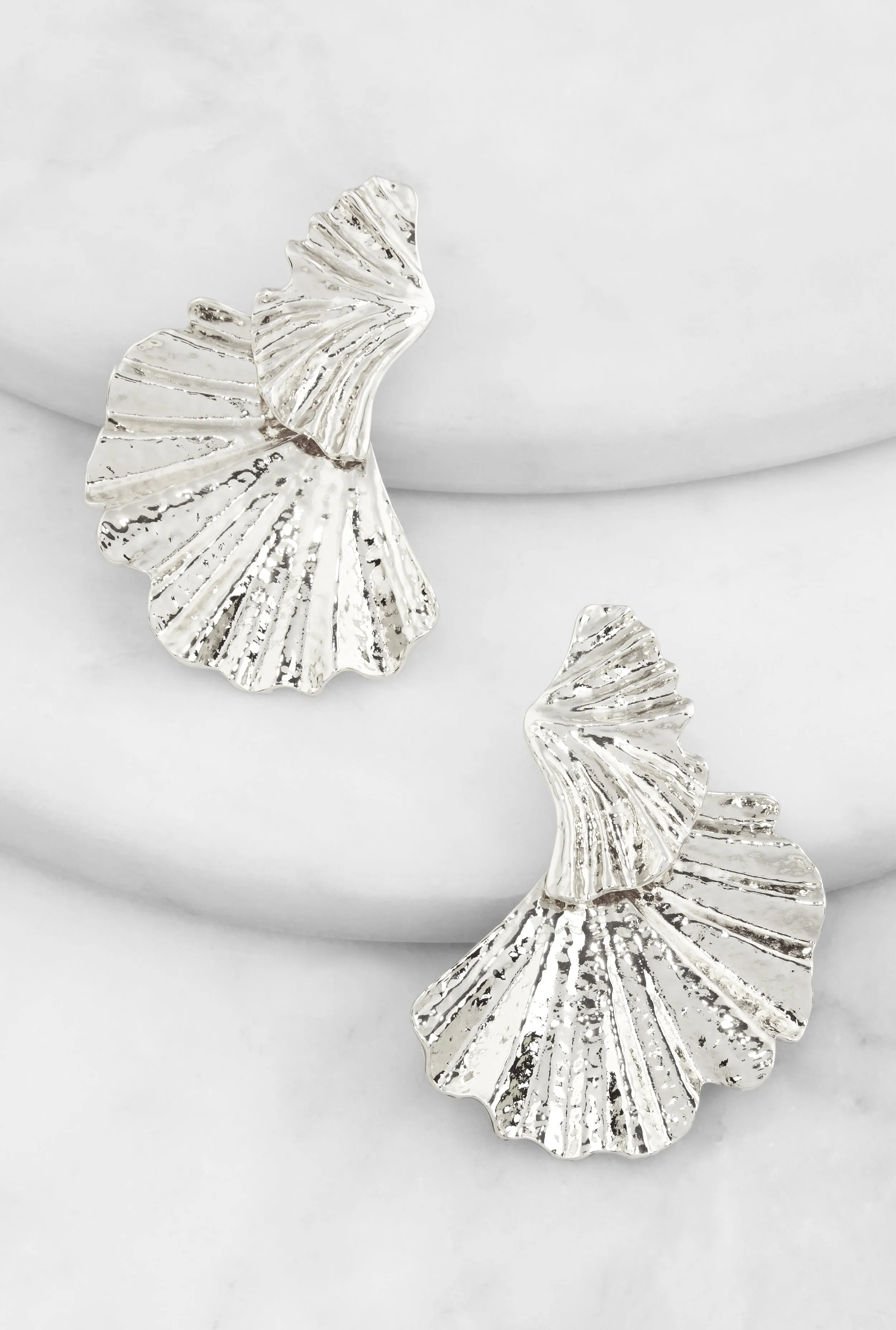 Metallic Fan Drop Earrings sold by Rainbow product image thumbnail 2