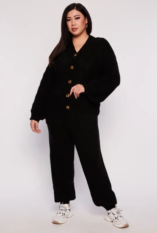 Plus Size Knit High Waist Joggers sold by Rainbow