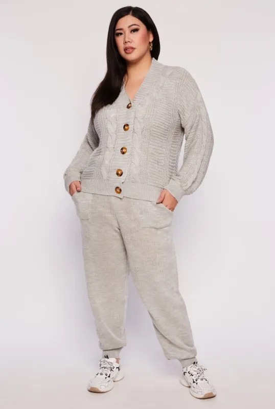 Plus Size Knit High Waist Joggers sold by Rainbow