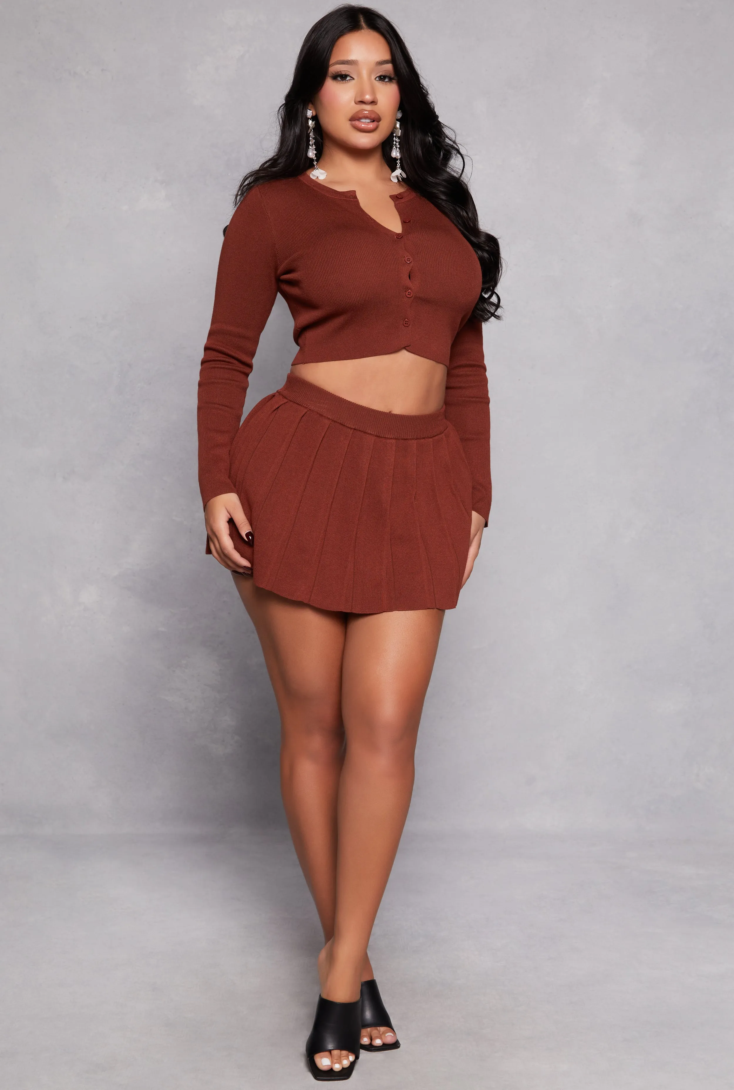 Daisy Knit Pleated Skirt sold by Rainbow