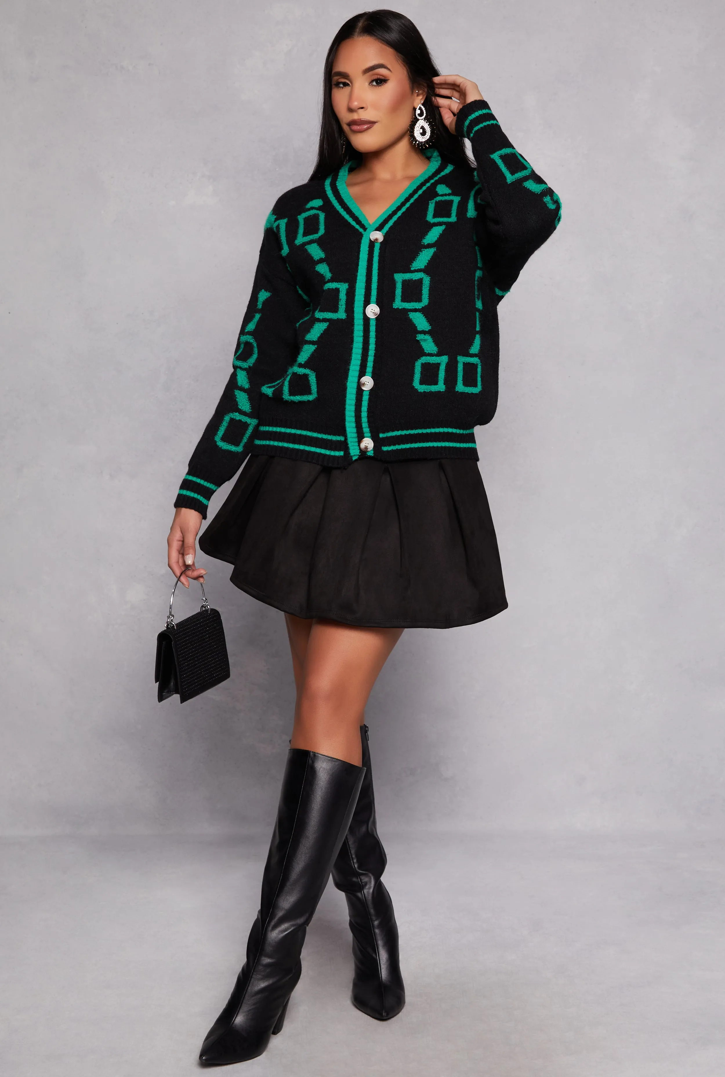 Daisy Geometric Print Cardigan sold by Rainbow product image thumbnail 2