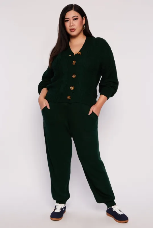 Plus Size Knit High Waist Joggers sold by Rainbow