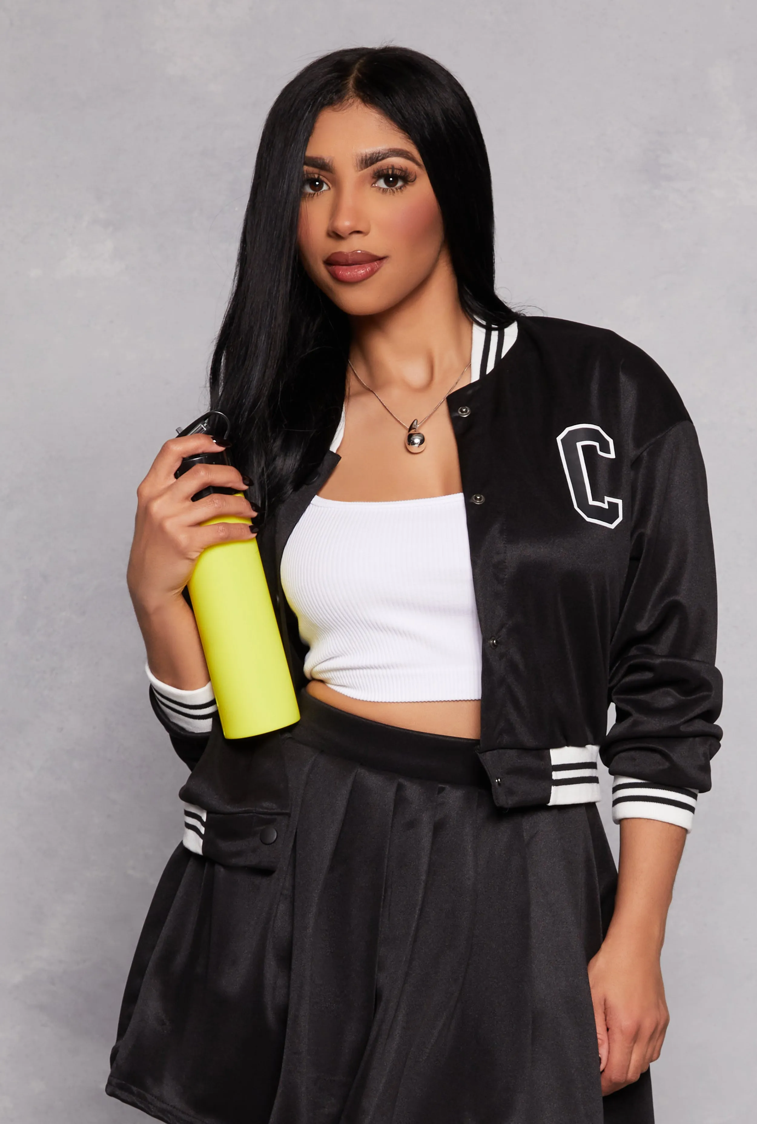 C Initial Snap Button Bomber Jacket sold by Rainbow