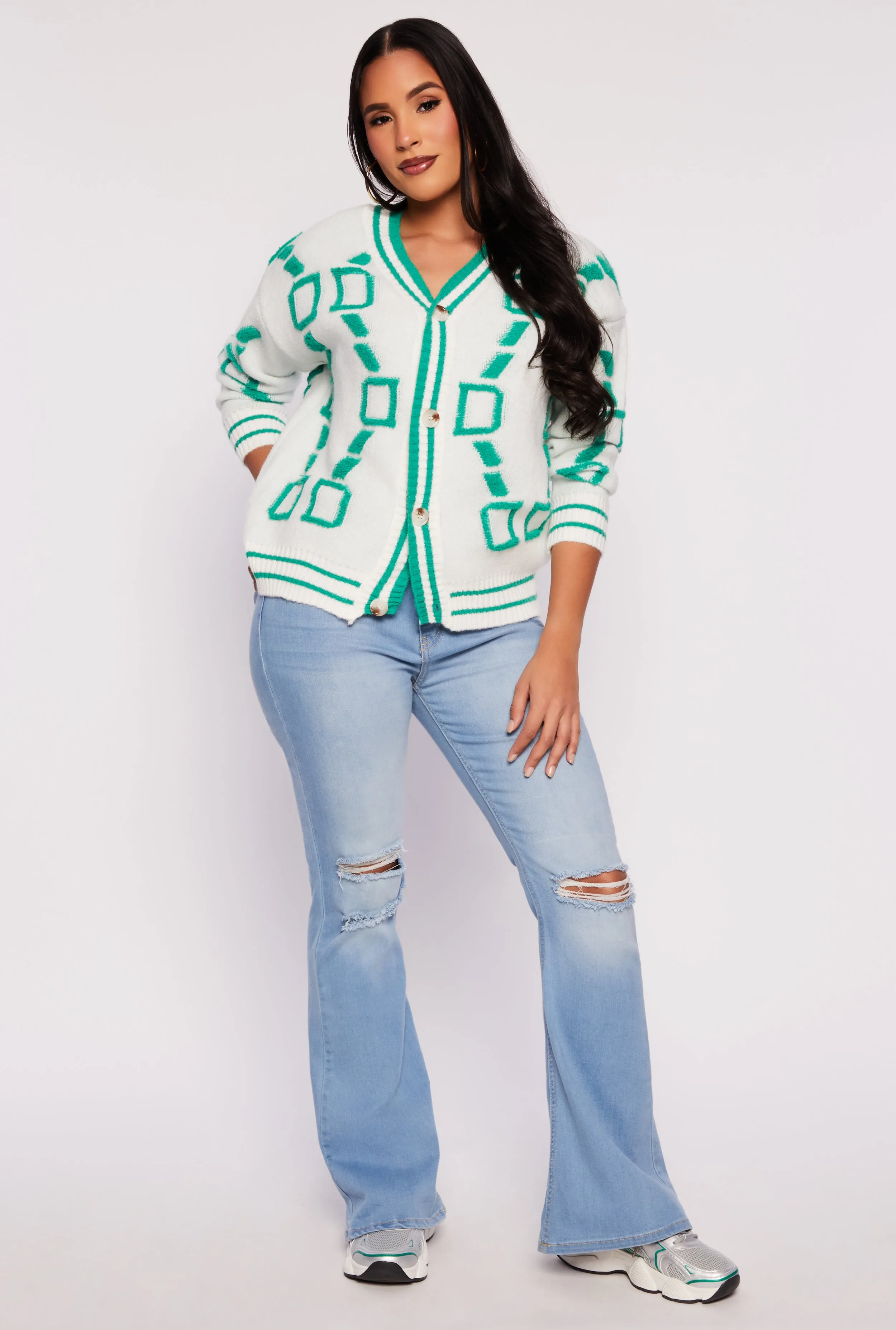 Daisy Geometric Print Cardigan sold by Rainbow product image thumbnail 2