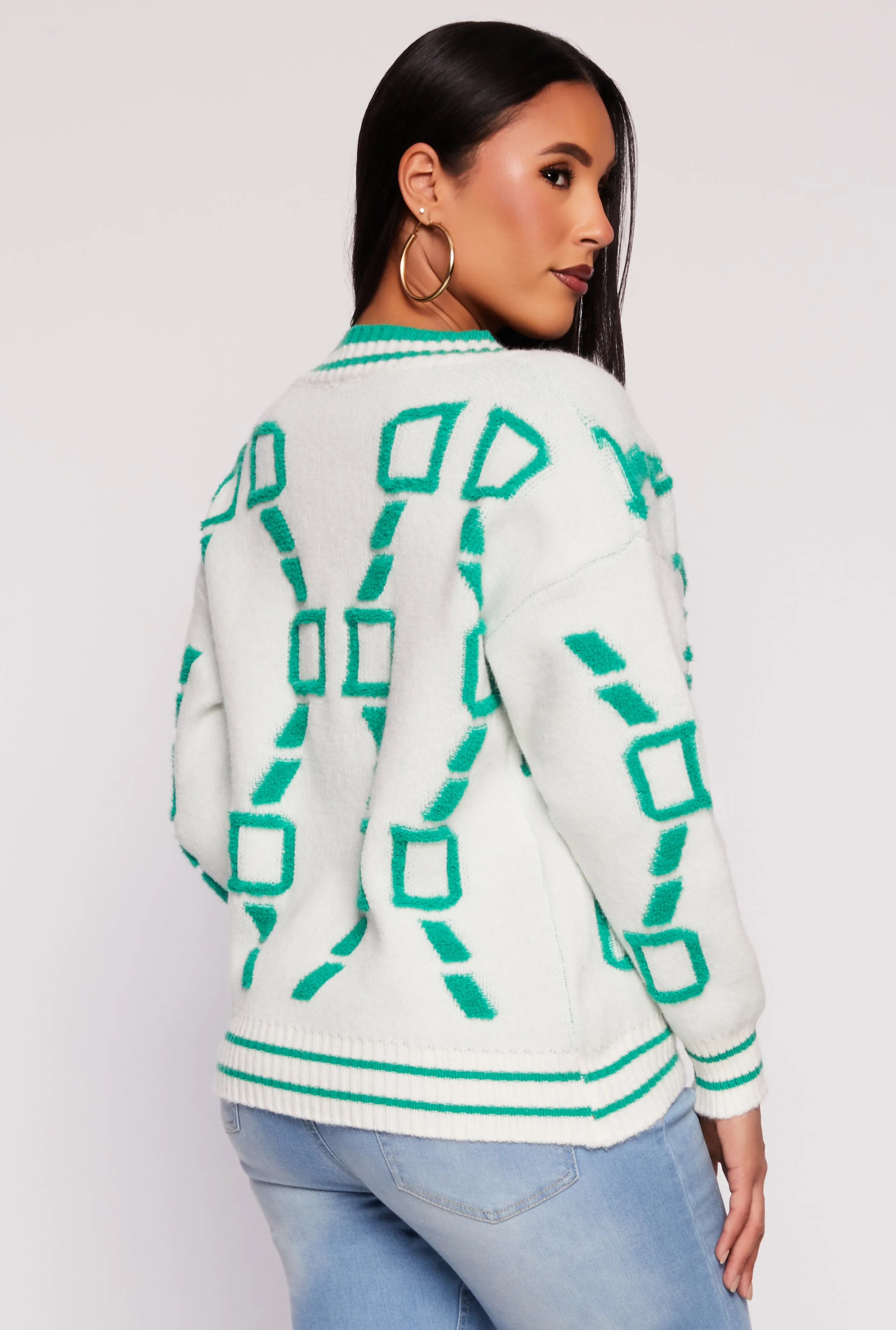 Daisy Geometric Print Cardigan sold by Rainbow product image thumbnail 3