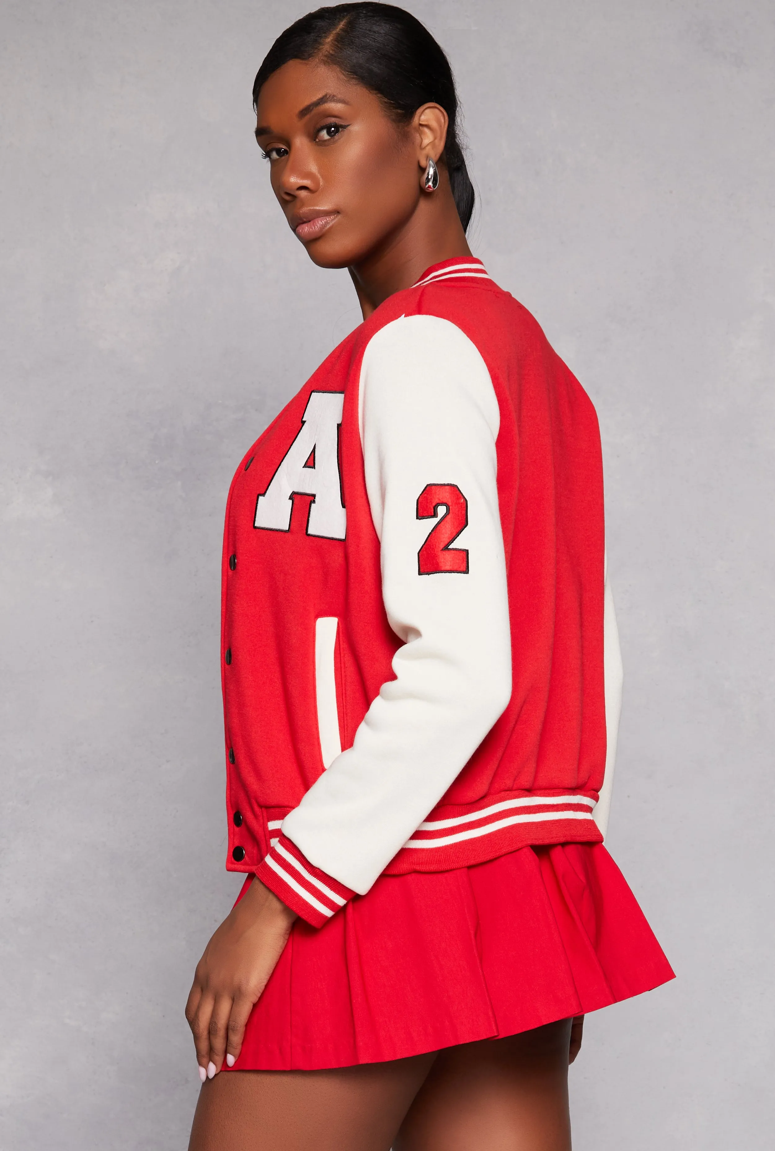 A Initial Patch Fleece Varsity Jacket sold by Rainbow product image thumbnail 3