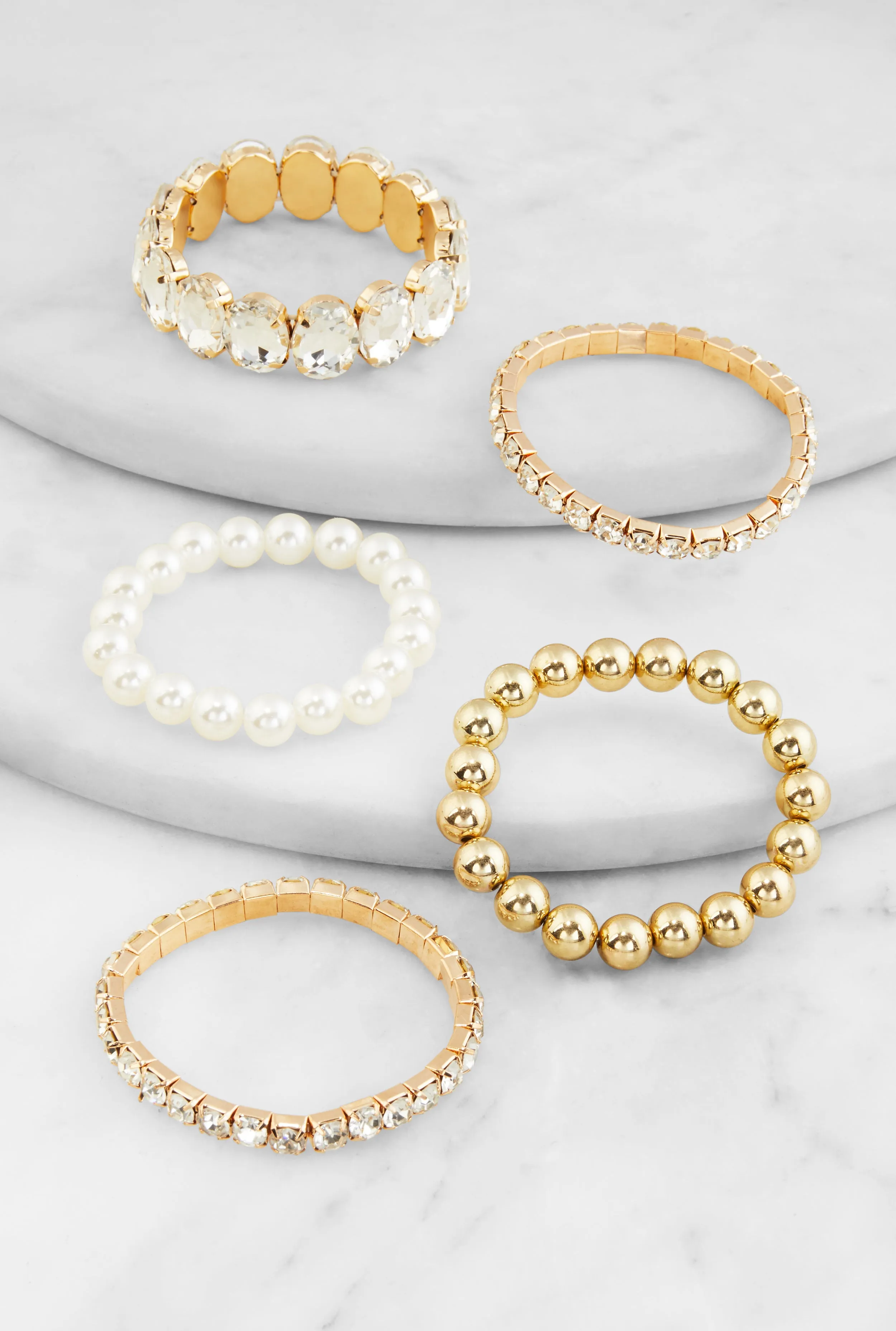 Assorted Cubic Zirconia Stretch Bracelets Set of 5 sold by Rainbow product image thumbnail 2