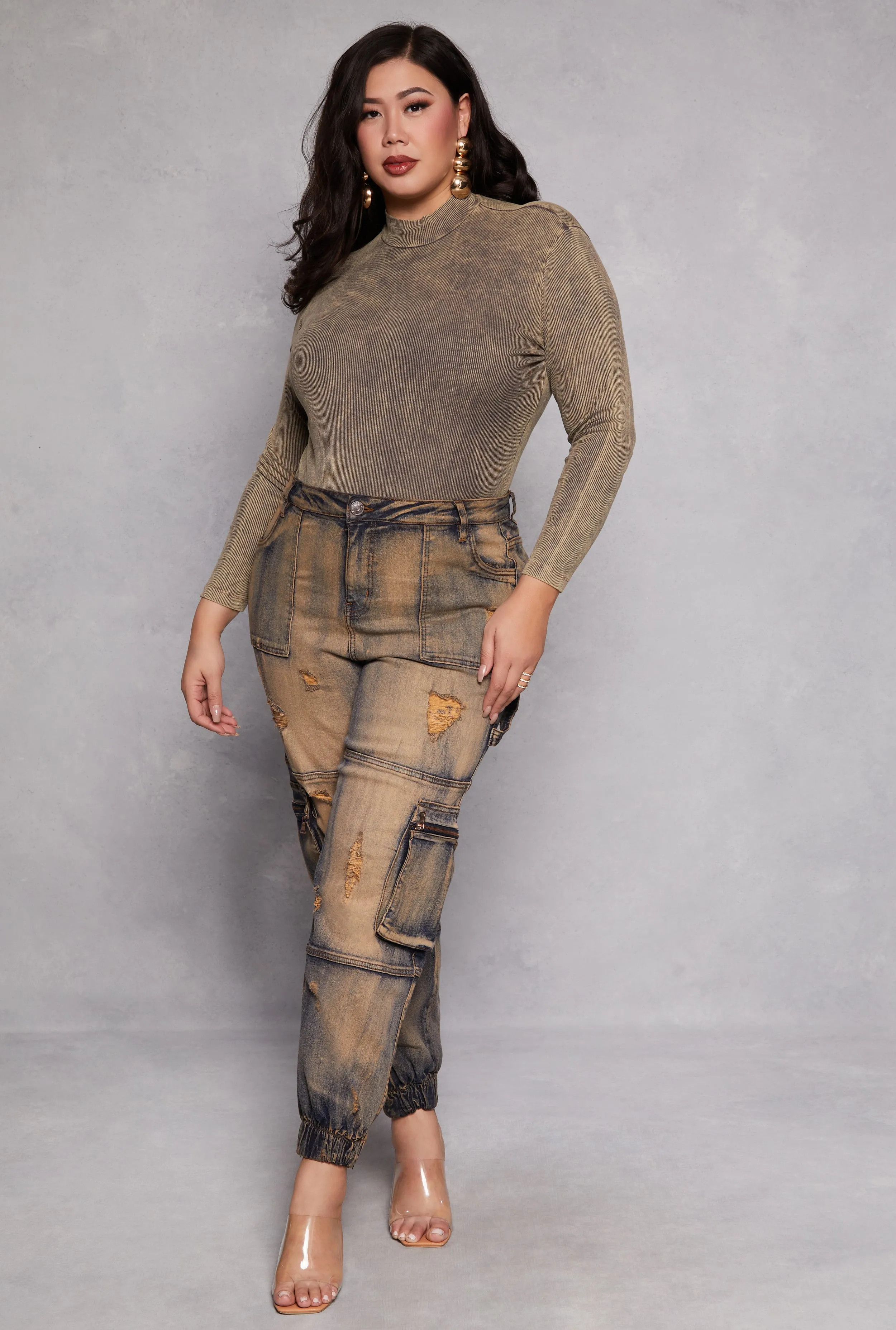 Plus Size Acid Wash Bodysuit sold by Rainbow product image thumbnail 2