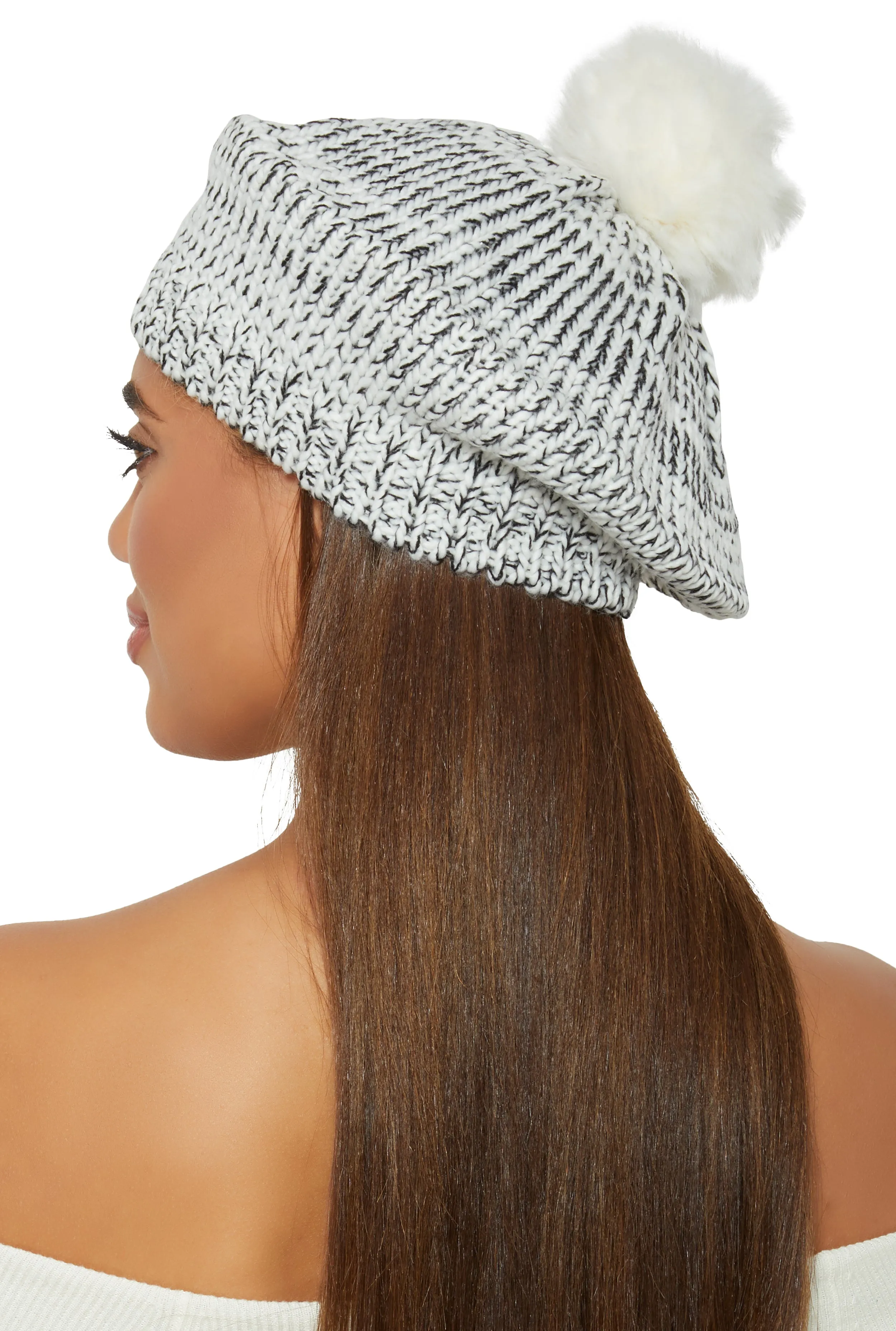 Spacedye Knit Pom Pom Slouch Beret sold by Rainbow product image thumbnail 2