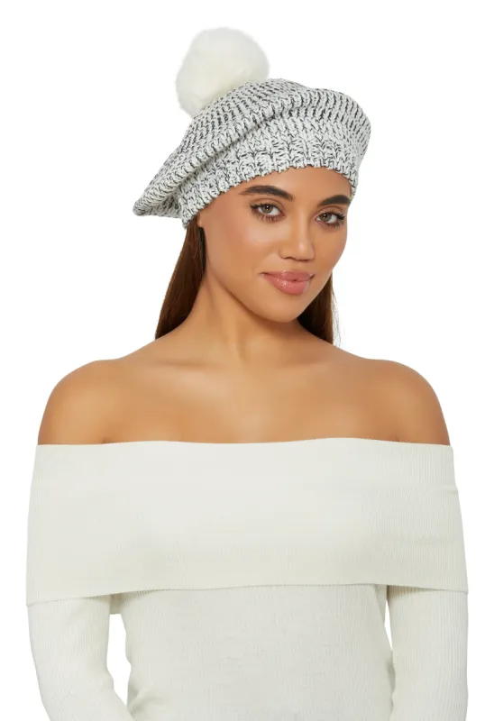 Spacedye Knit Pom Pom Slouch Beret sold by Rainbow