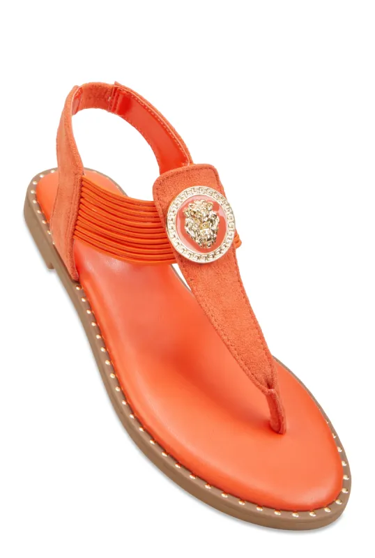 Lion Pendant Corded Thong Sandals sold by Rainbow