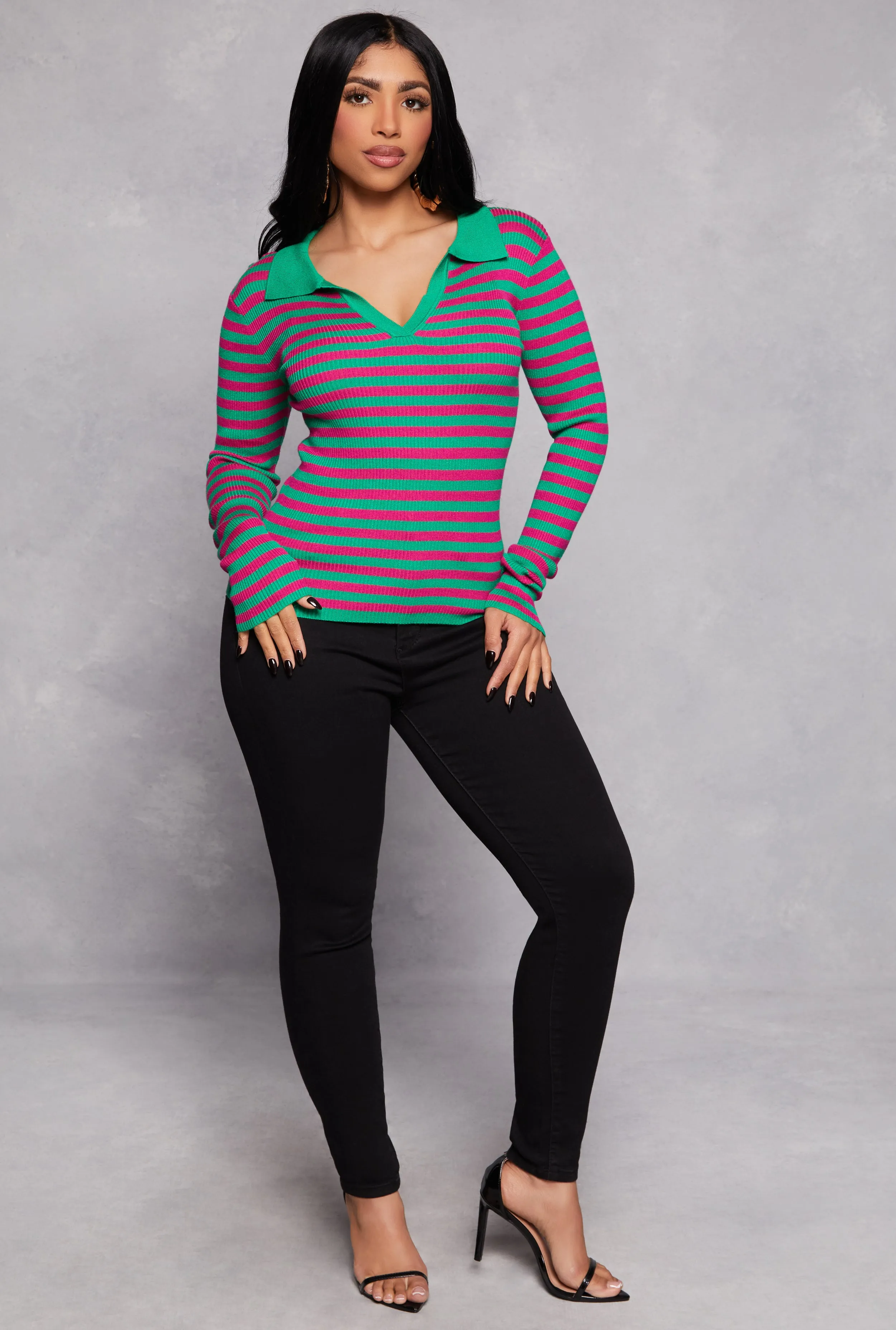 Johnny Collar Striped Sweater sold by Rainbow product image thumbnail 2