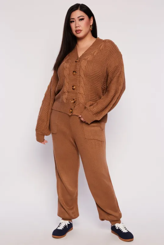 Plus Size Knit High Waist Joggers sold by Rainbow