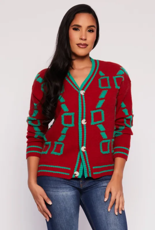 Daisy Geometric Print Cardigan sold by Rainbow