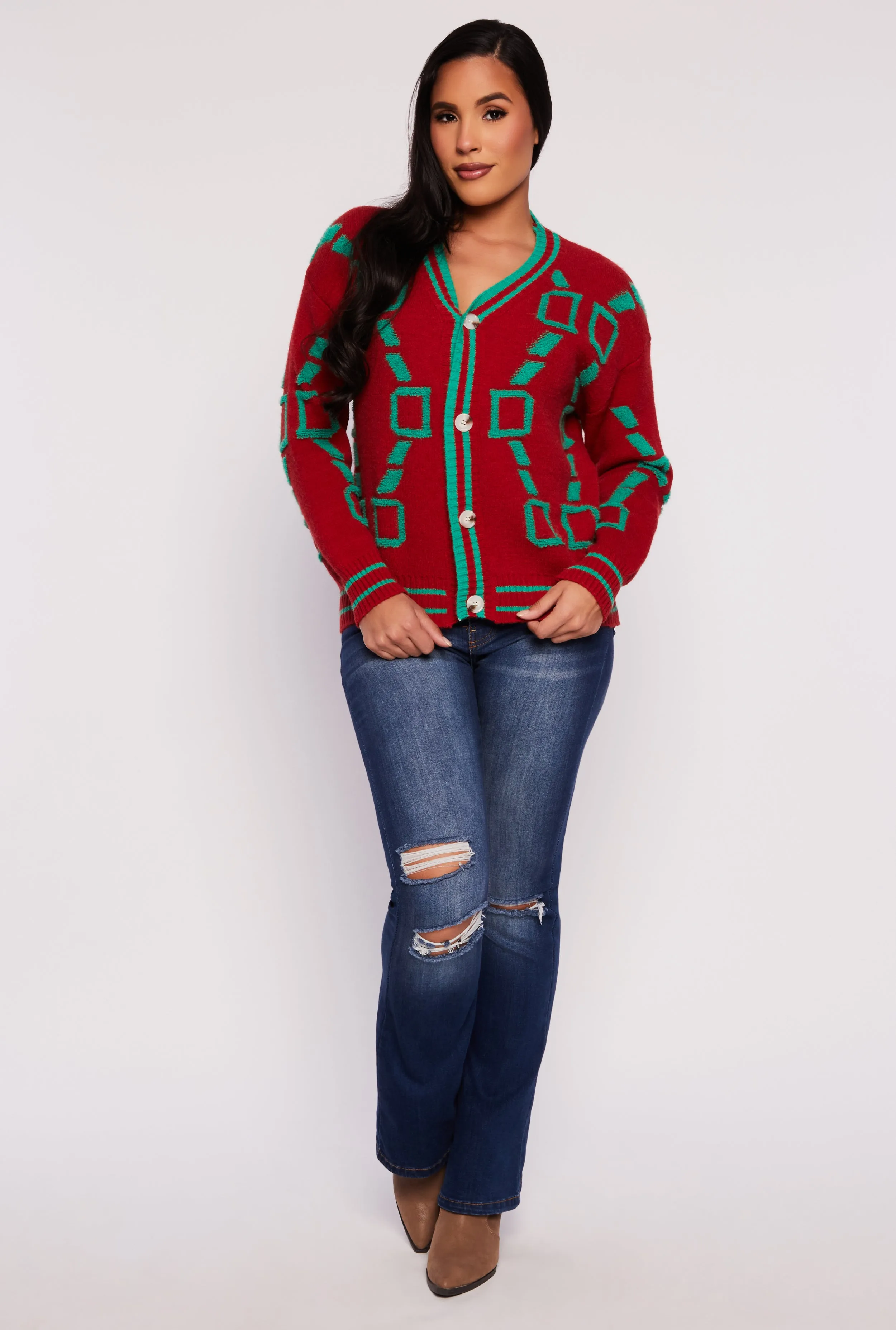 Daisy Geometric Print Cardigan sold by Rainbow product image thumbnail 2