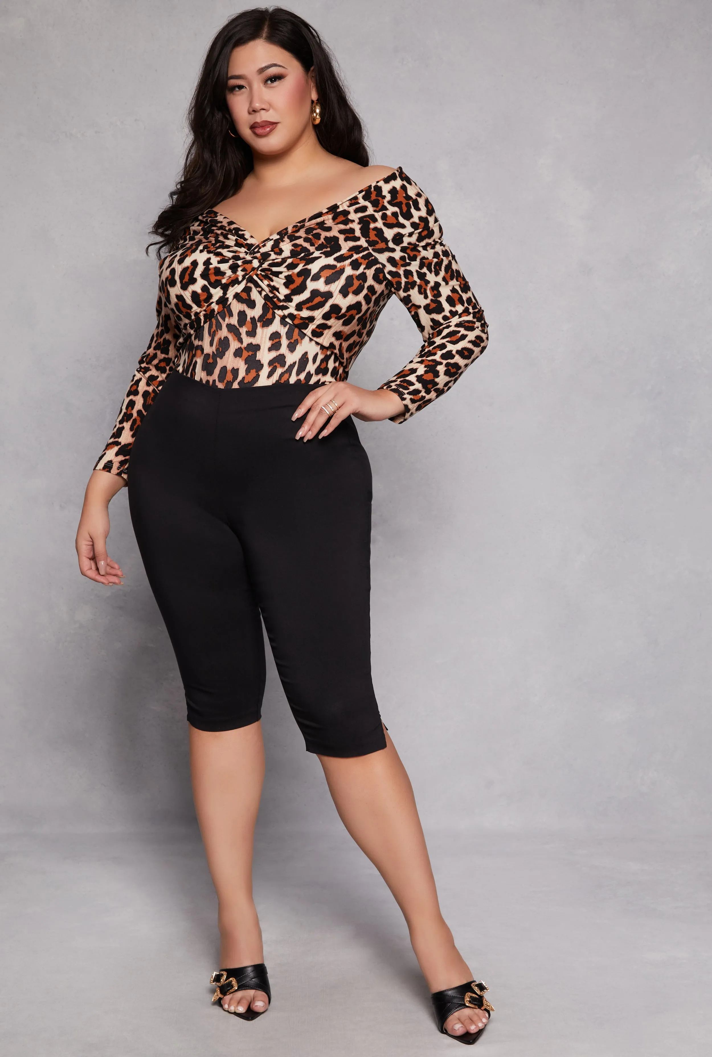 Plus Size Patterned Twist Front Bodysuit sold by Rainbow product image thumbnail 2