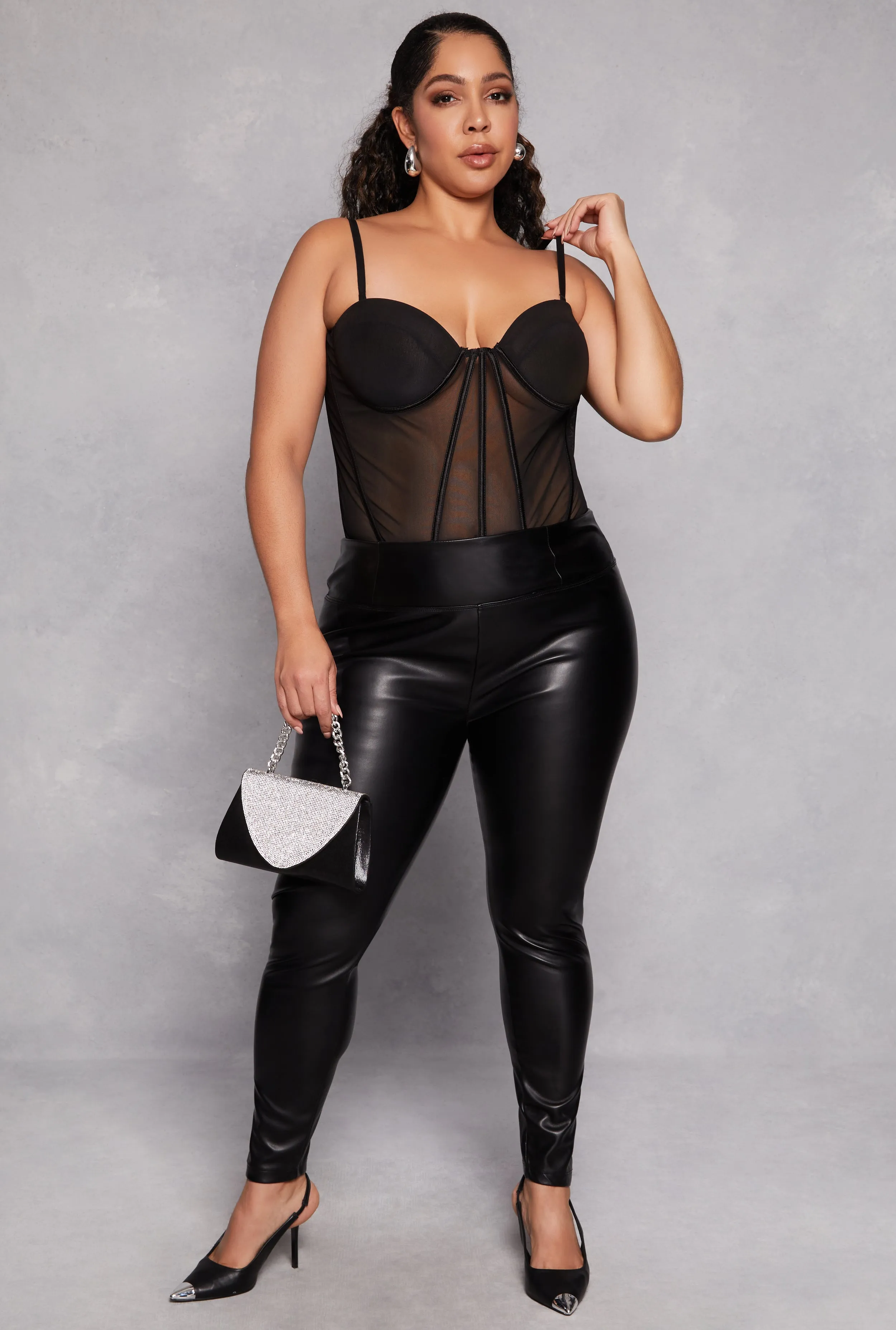 Plus Size Faux Leather Leggings sold by Rainbow