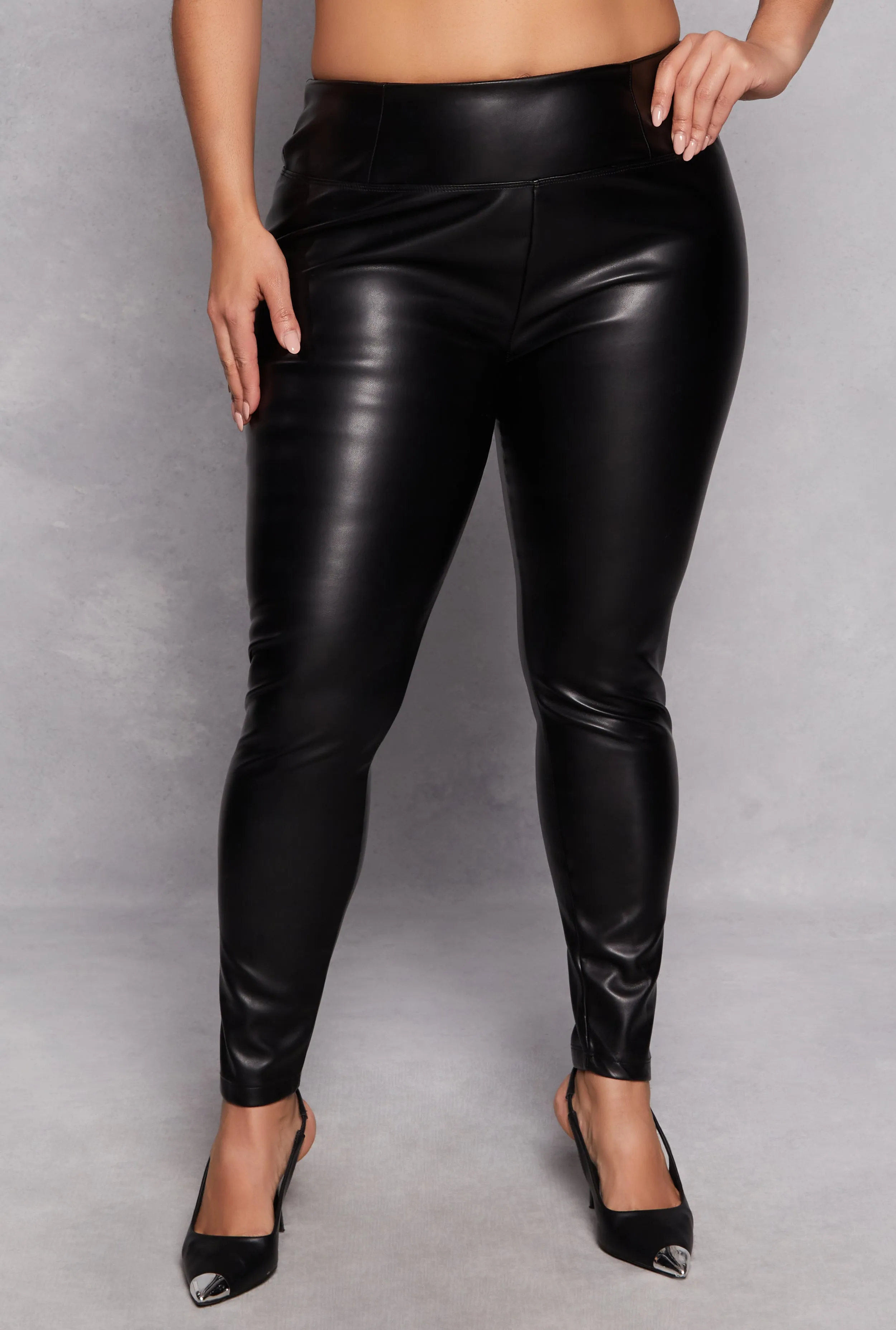 Plus Size Faux Leather Leggings sold by Rainbow product image thumbnail 2