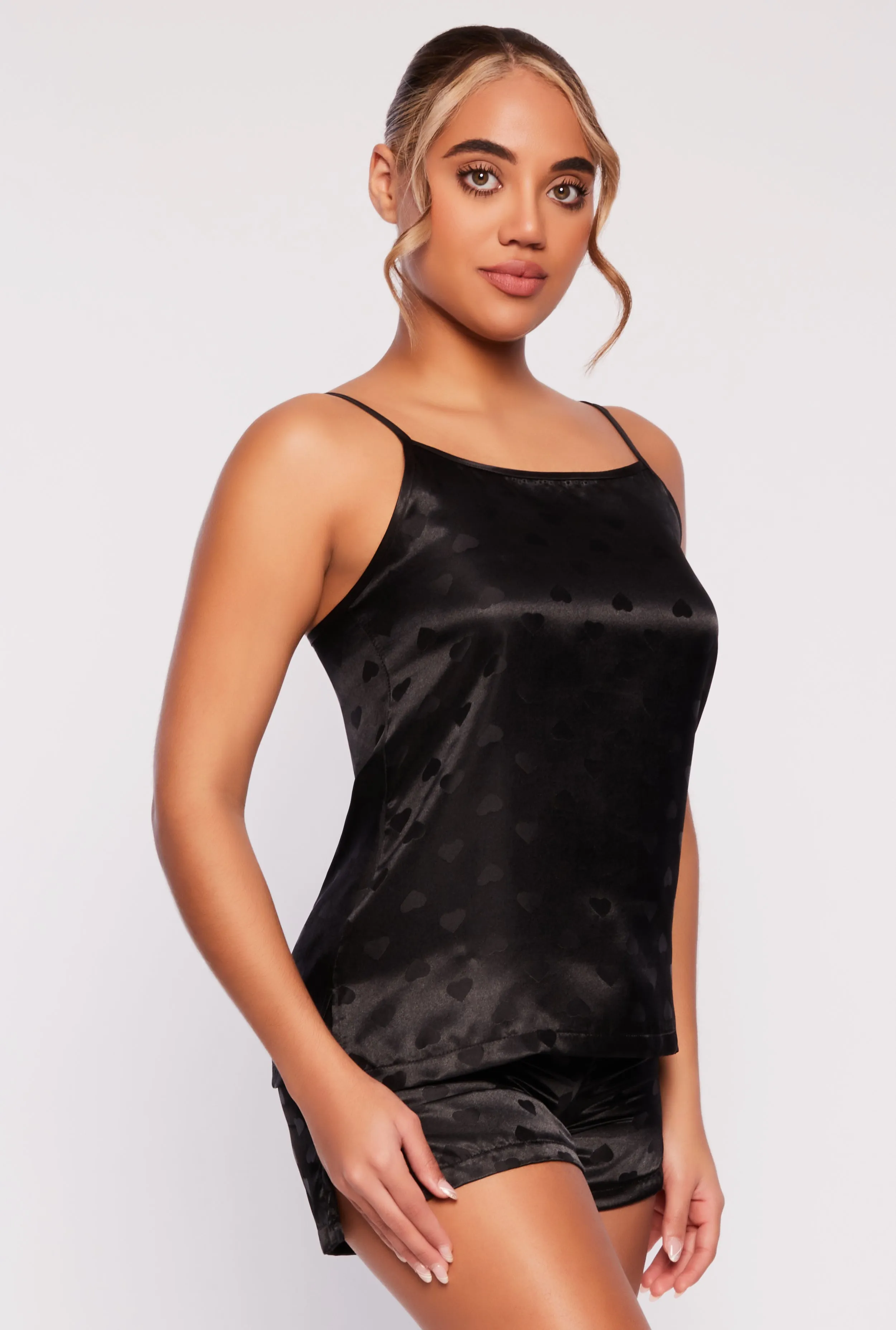 Satin Heart Pajama Cami with Shorts sold by Rainbow
