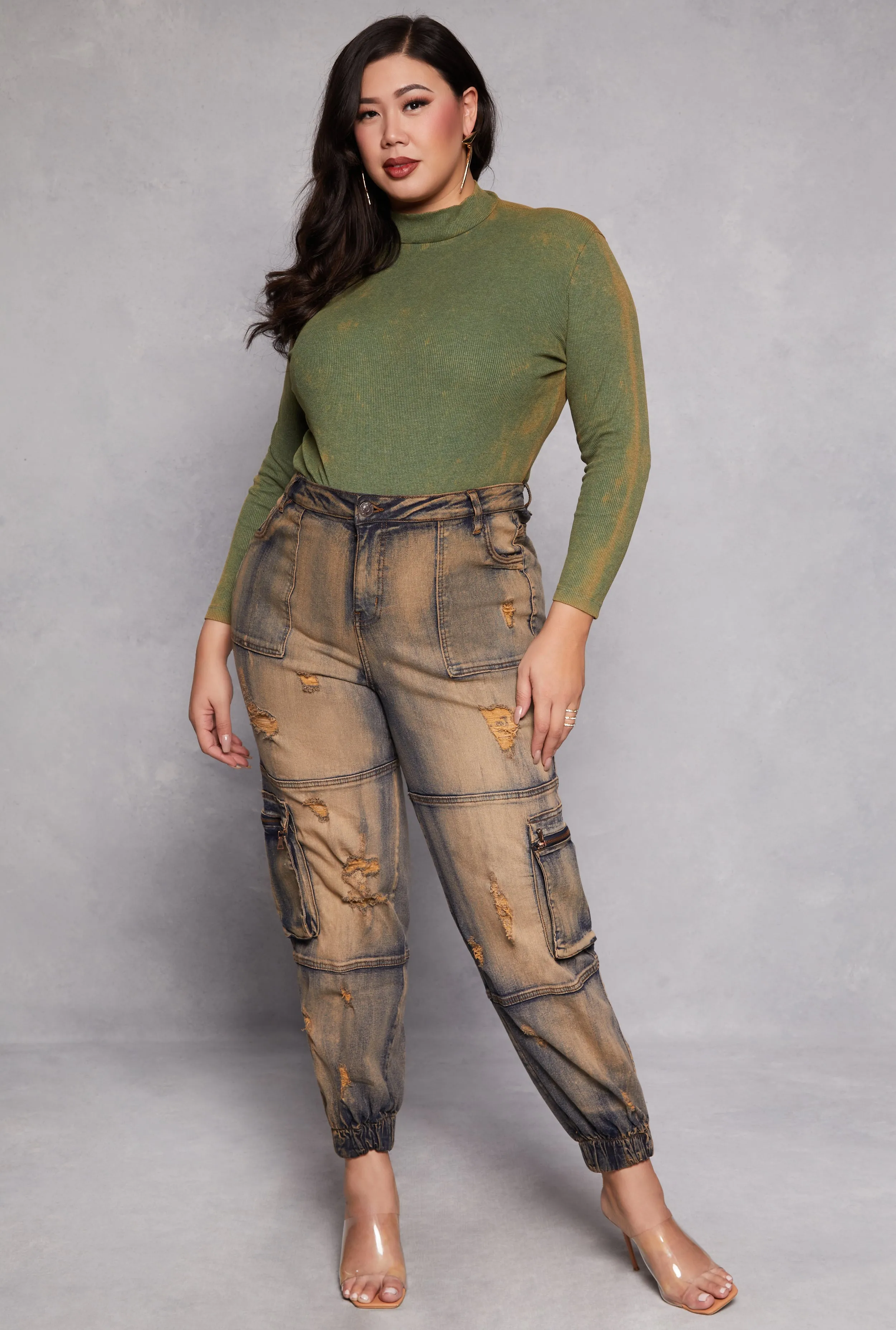 Plus Size Acid Wash Bodysuit sold by Rainbow product image thumbnail 2