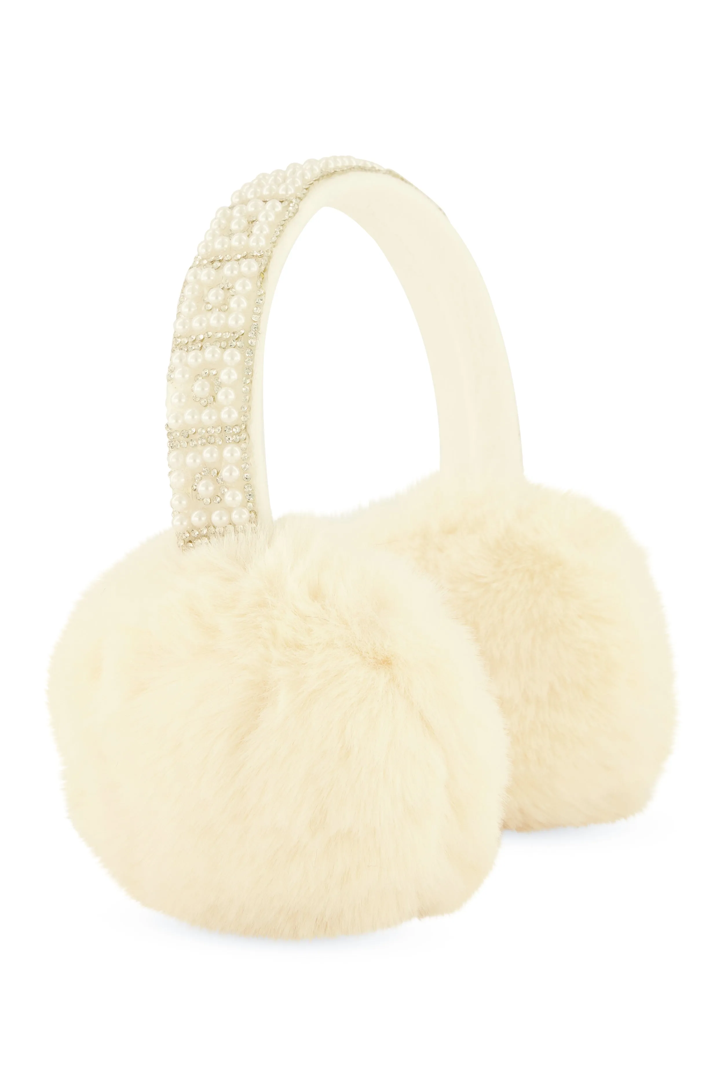 Faux Fur Pearl Studded Faux Fur Earmuffs sold by Rainbow product image thumbnail 3
