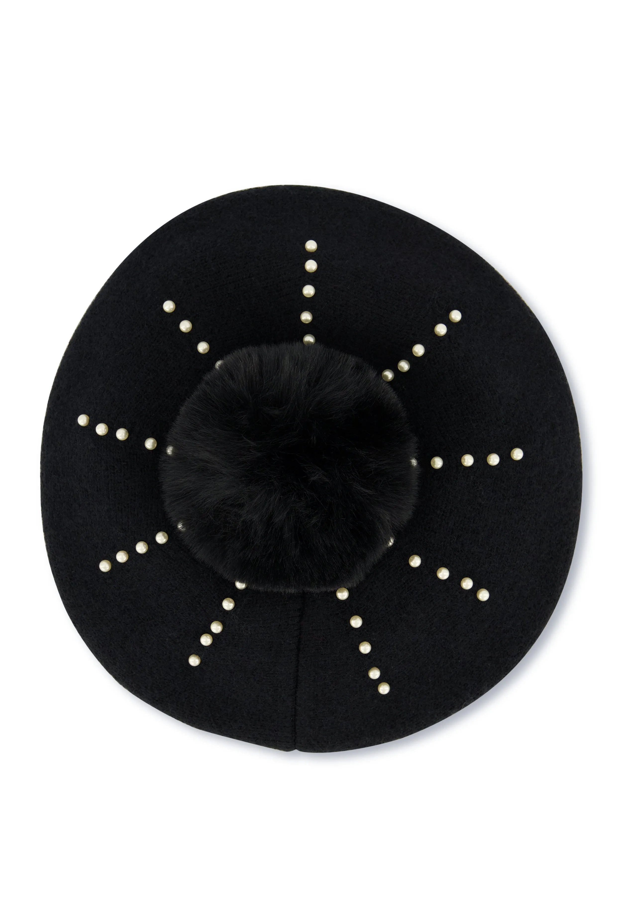 Faux Pearl Detail Pom Pom Beret sold by Rainbow product image thumbnail 3
