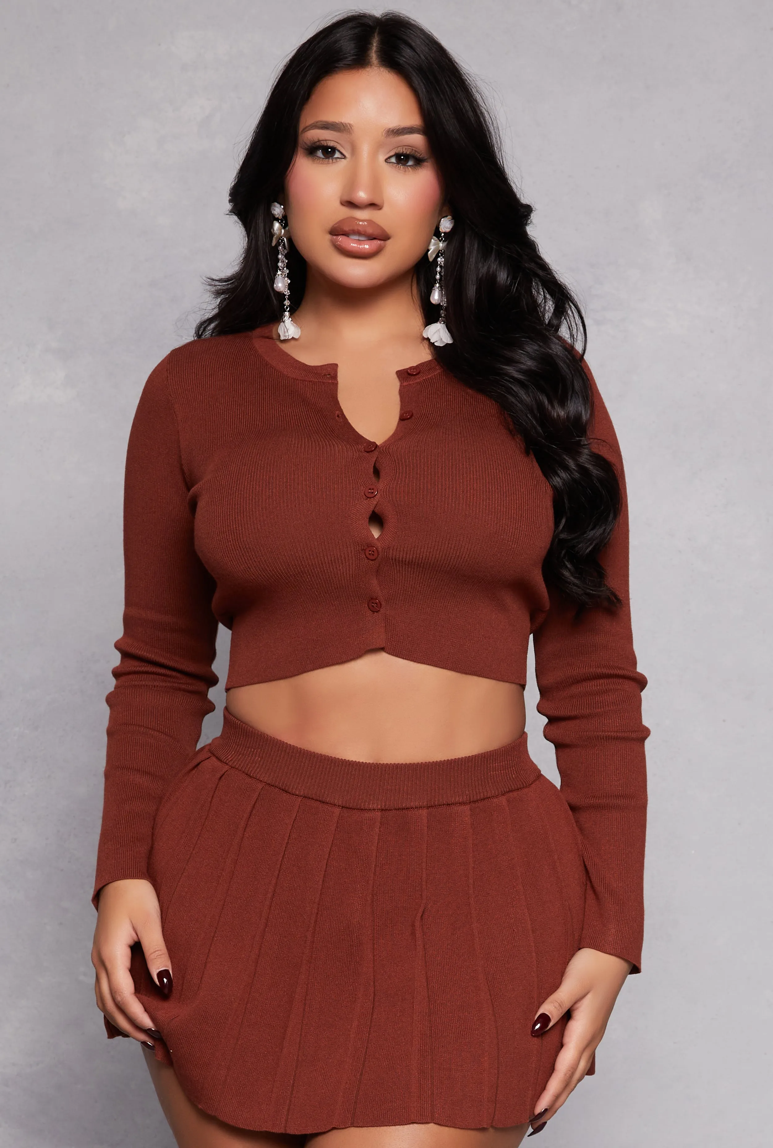 Daisy Long Sleeve Cropped Cardigan sold by Rainbow