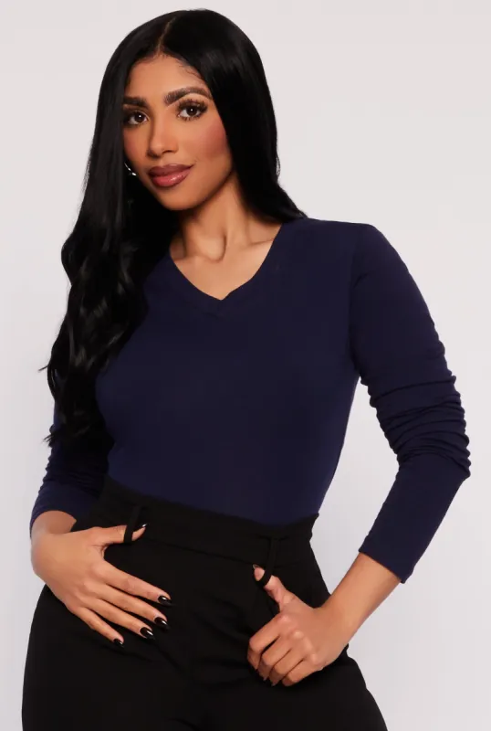 V Neck Long Sleeve T Shirt sold by Rainbow