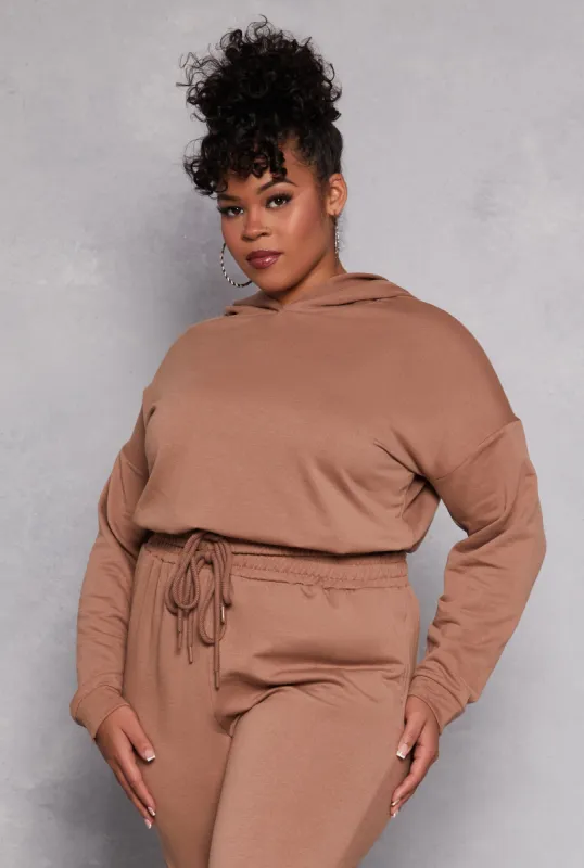Plus Size Iris Elastic Hem Hooded Sweatshirt sold by Rainbow