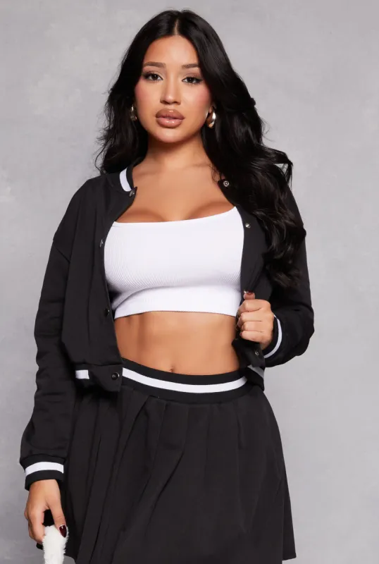 Contrast Trim Bomber Jacket sold by Rainbow