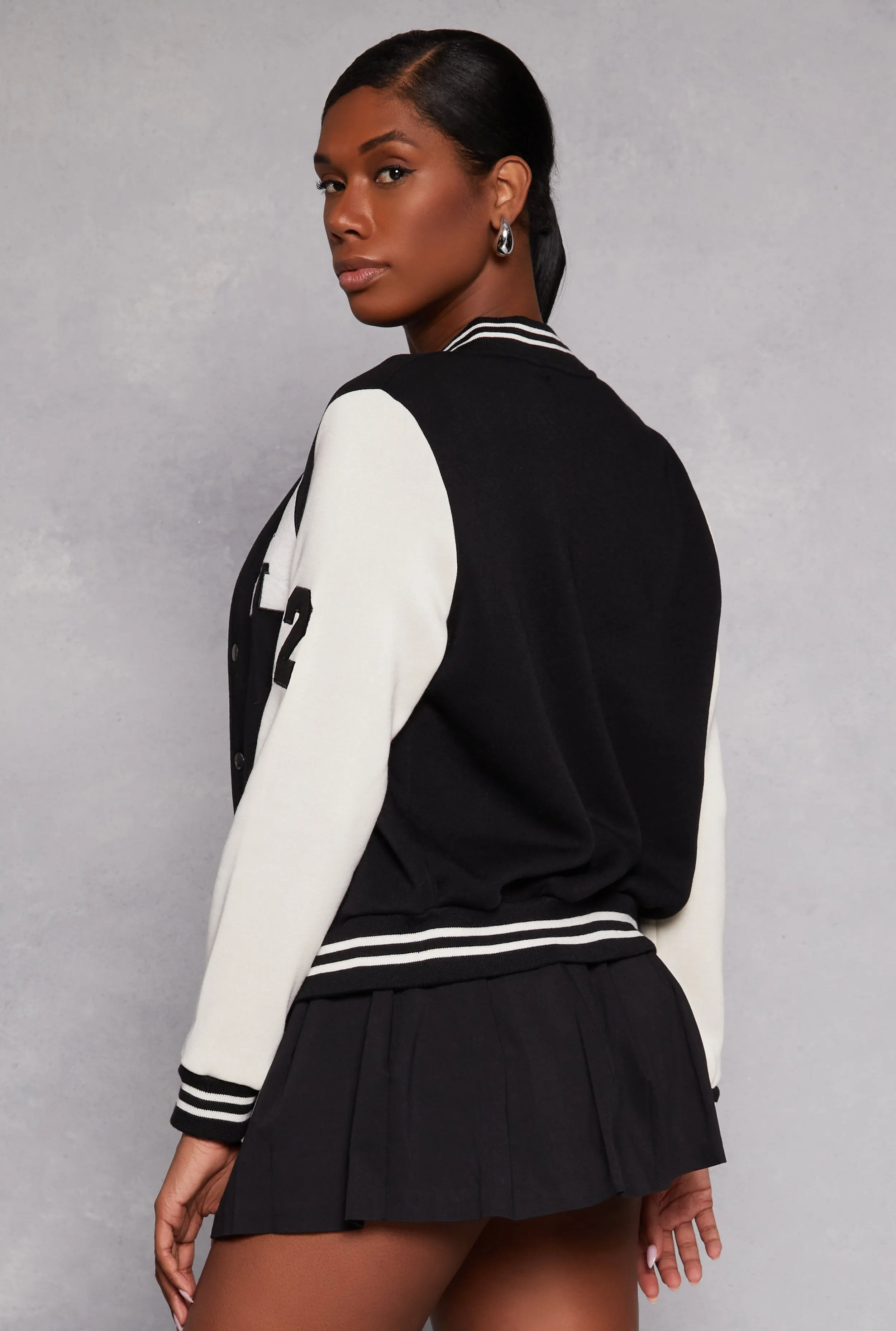 A Initial Patch Fleece Varsity Jacket sold by Rainbow product image thumbnail 3