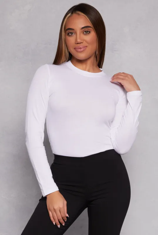 Basic High Neck Long Sleeve Tee sold by Rainbow