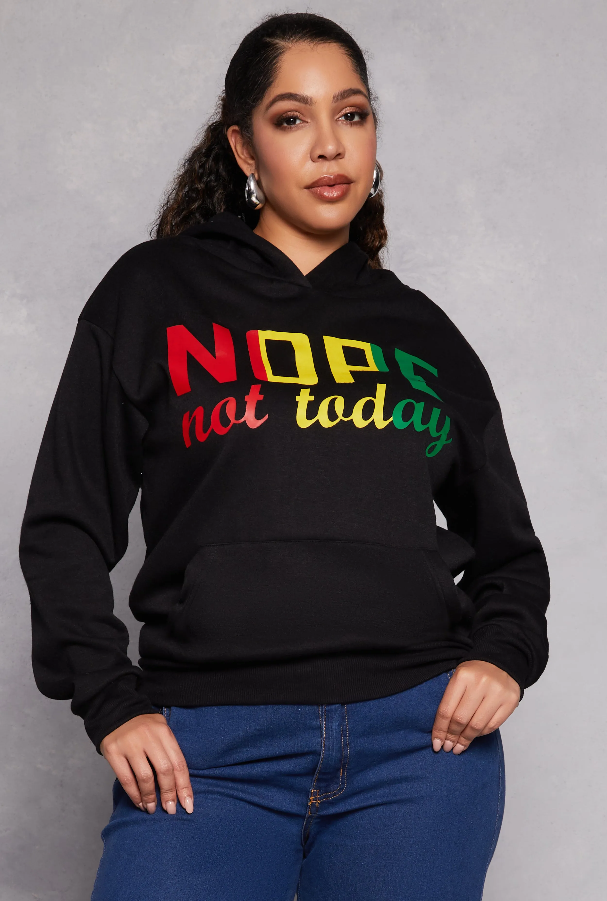 Plus Size Nope Not Today Hoodie sold by Rainbow