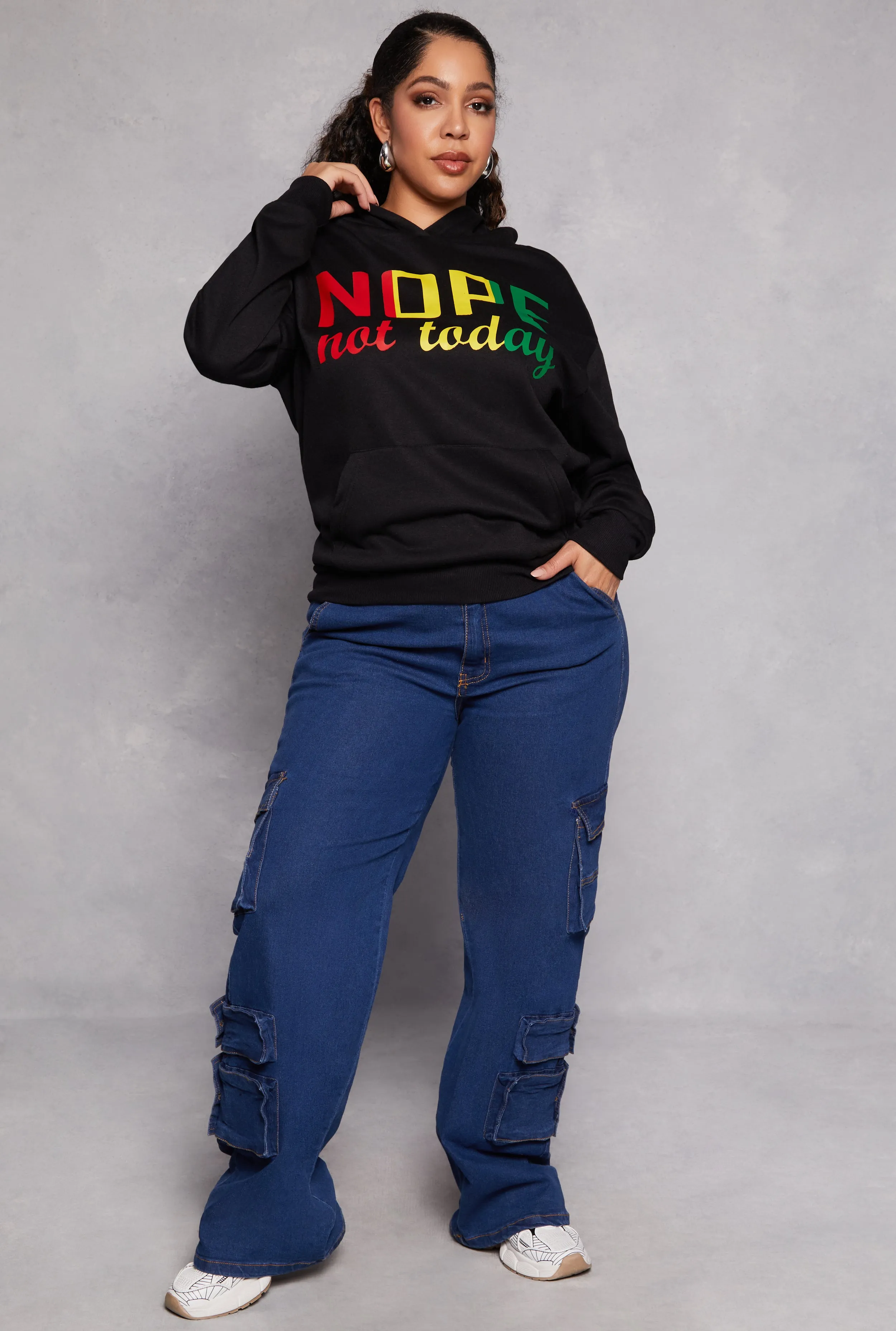 Plus Size Nope Not Today Hoodie sold by Rainbow product image thumbnail 2