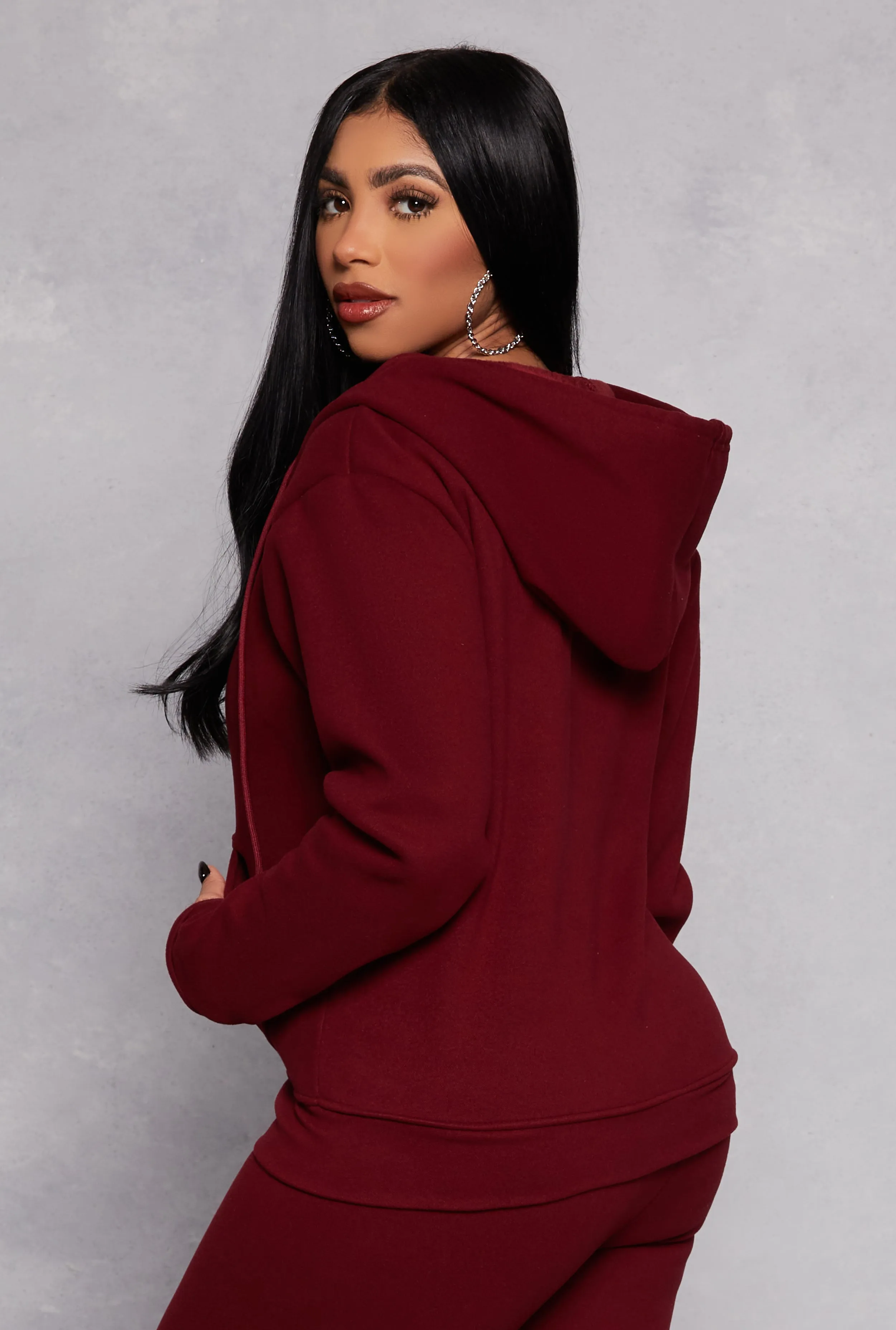 Faux Fur Lined Zip Front Hoodie sold by Rainbow product image thumbnail 3